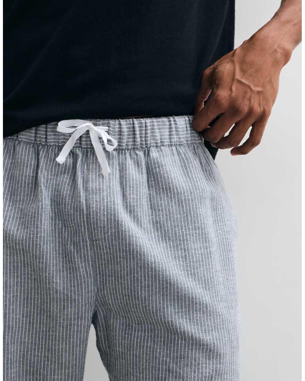 New Look White Stripe Pyjama Bottoms for men