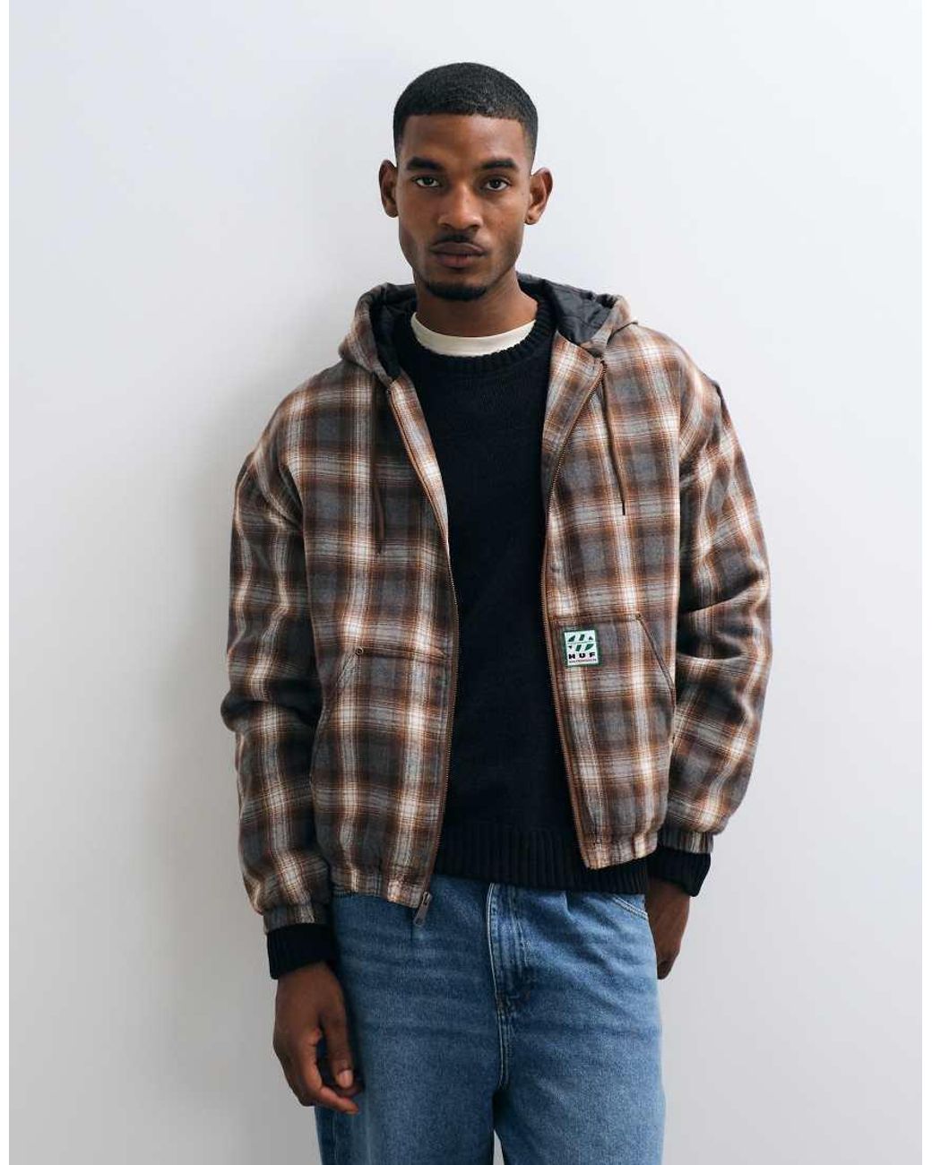 Huf Blue Durango Hooded Work Jacket for men