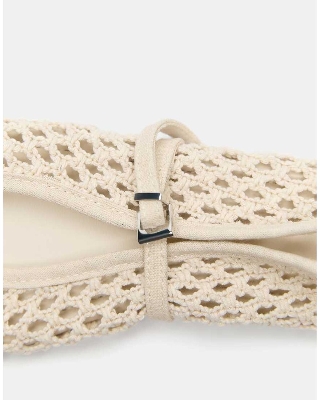 Pull&Bear Natural Mesh Ballerinas