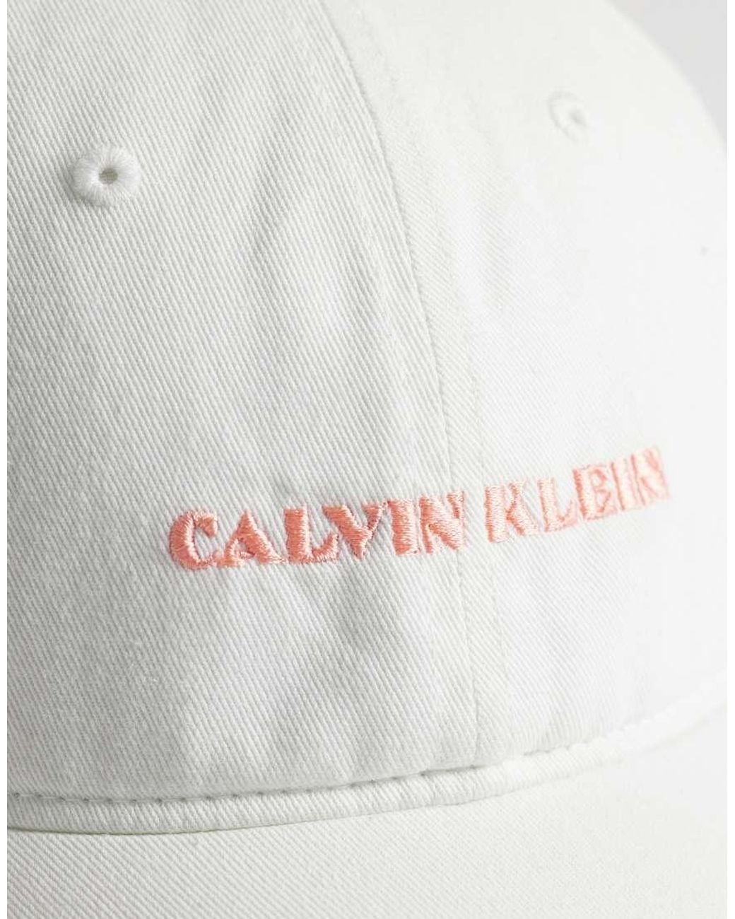 Calvin Klein White Graphic Cap