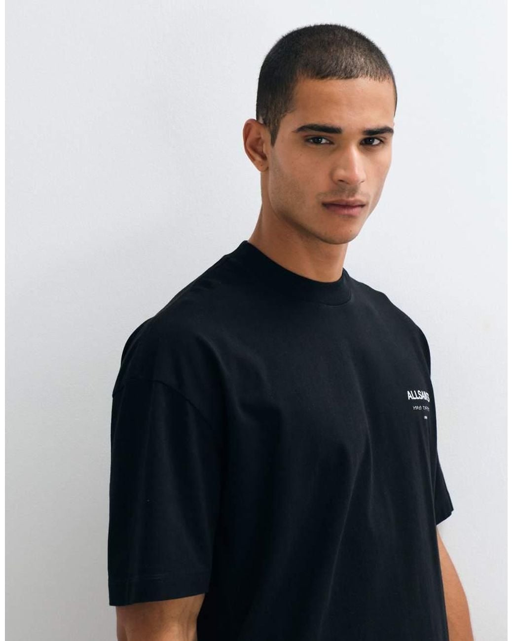 AllSaints Black Underground Oversized T-shirt for men