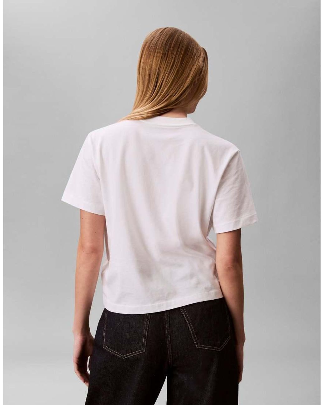 Calvin Klein White Script Logo Boxy T-shirt
