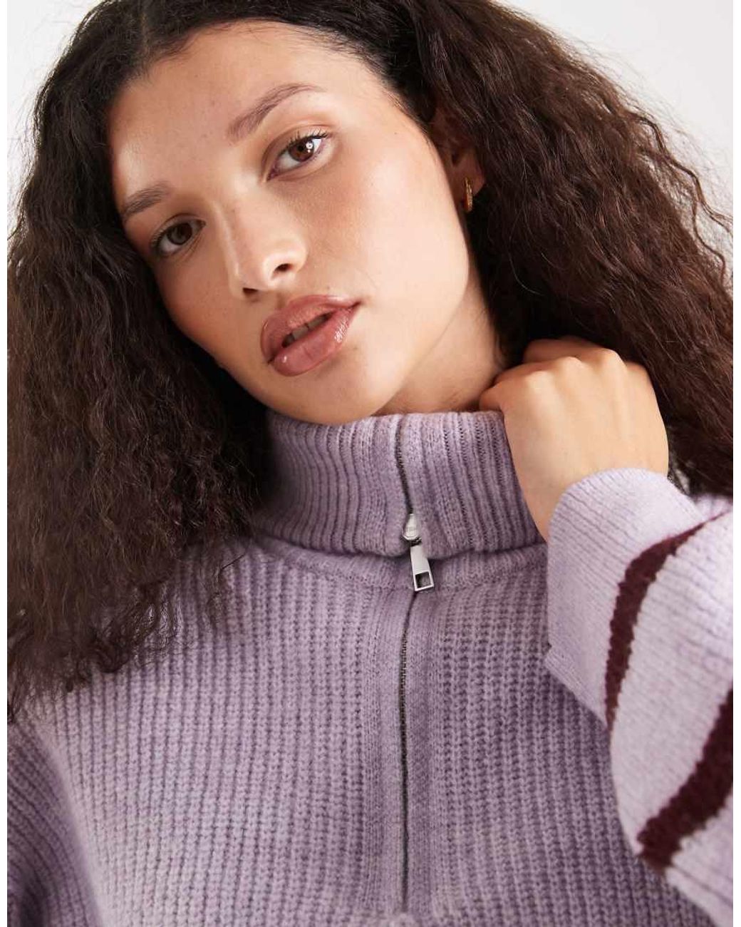 Cotton On Purple Luxe Half Zip Pullover