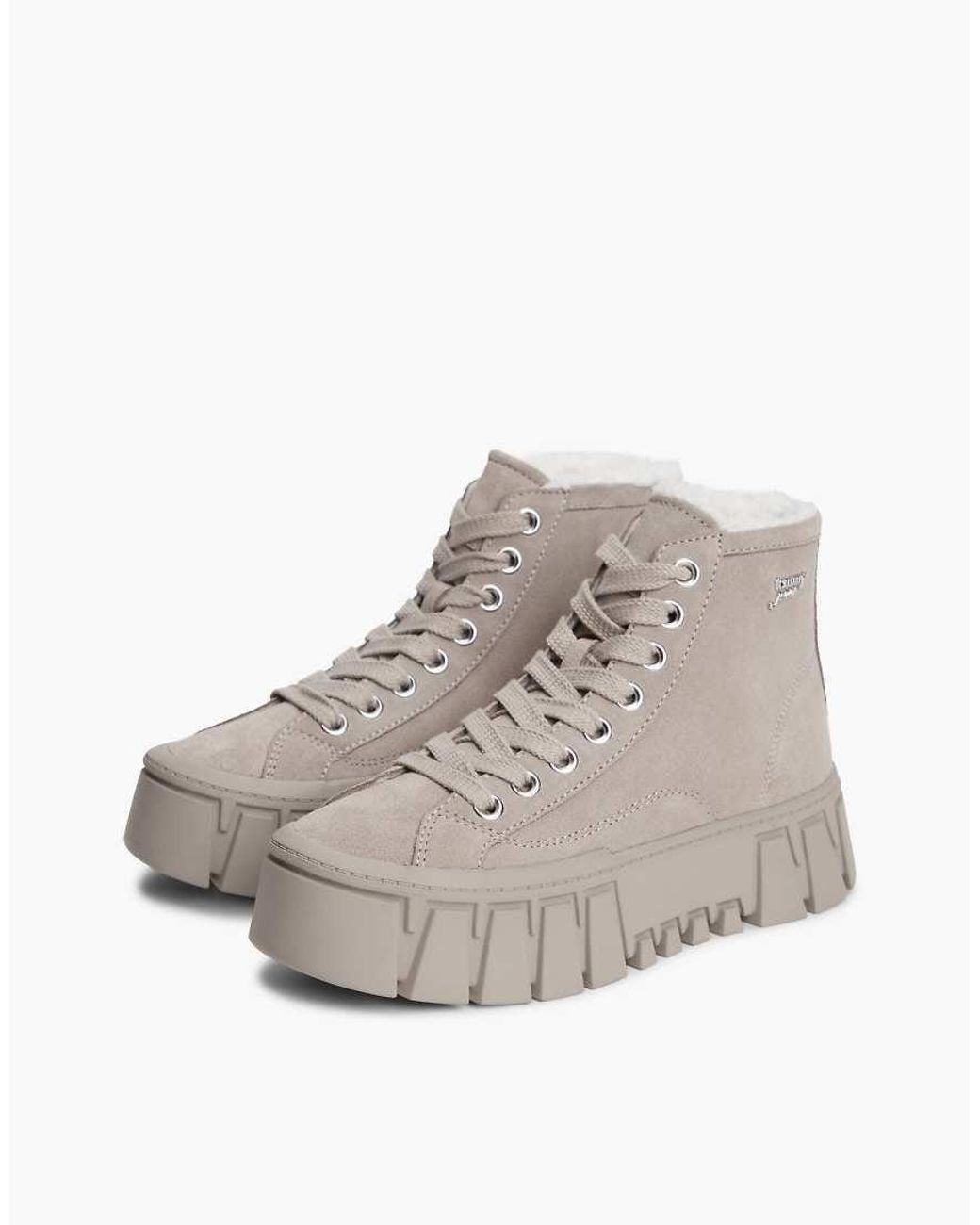 Tommy Hilfiger Gray Suede Warm Lined Platform Trainers