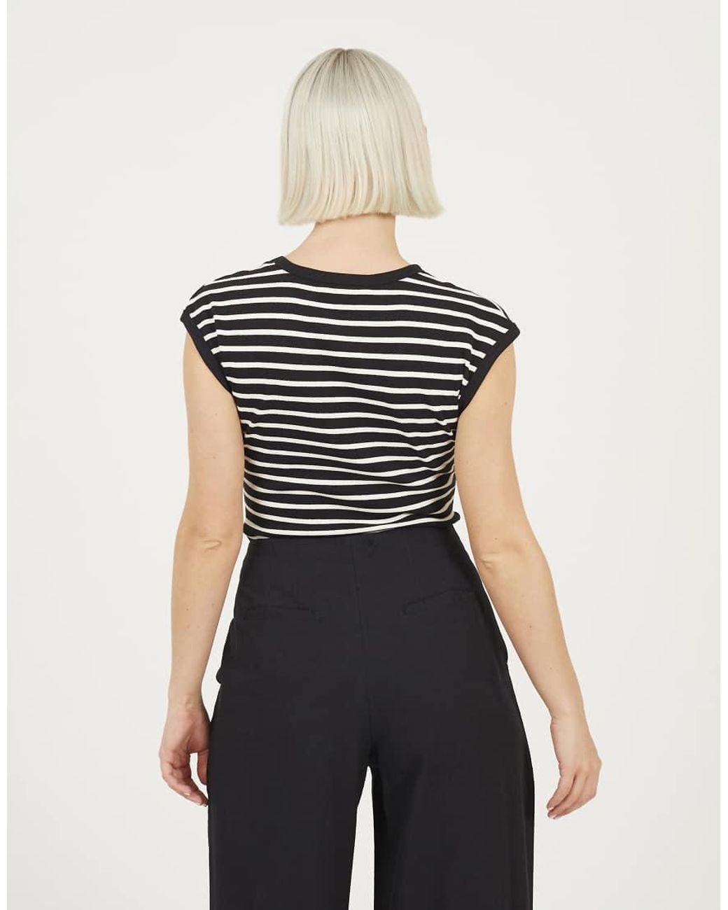 Brave Soul Black Short Sleeve Striped Bodysuit