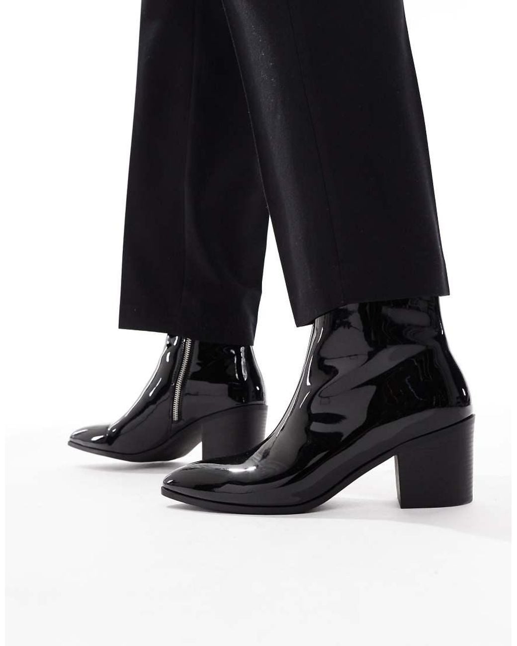 ASOS Black Heeled Chelsea Boots for men