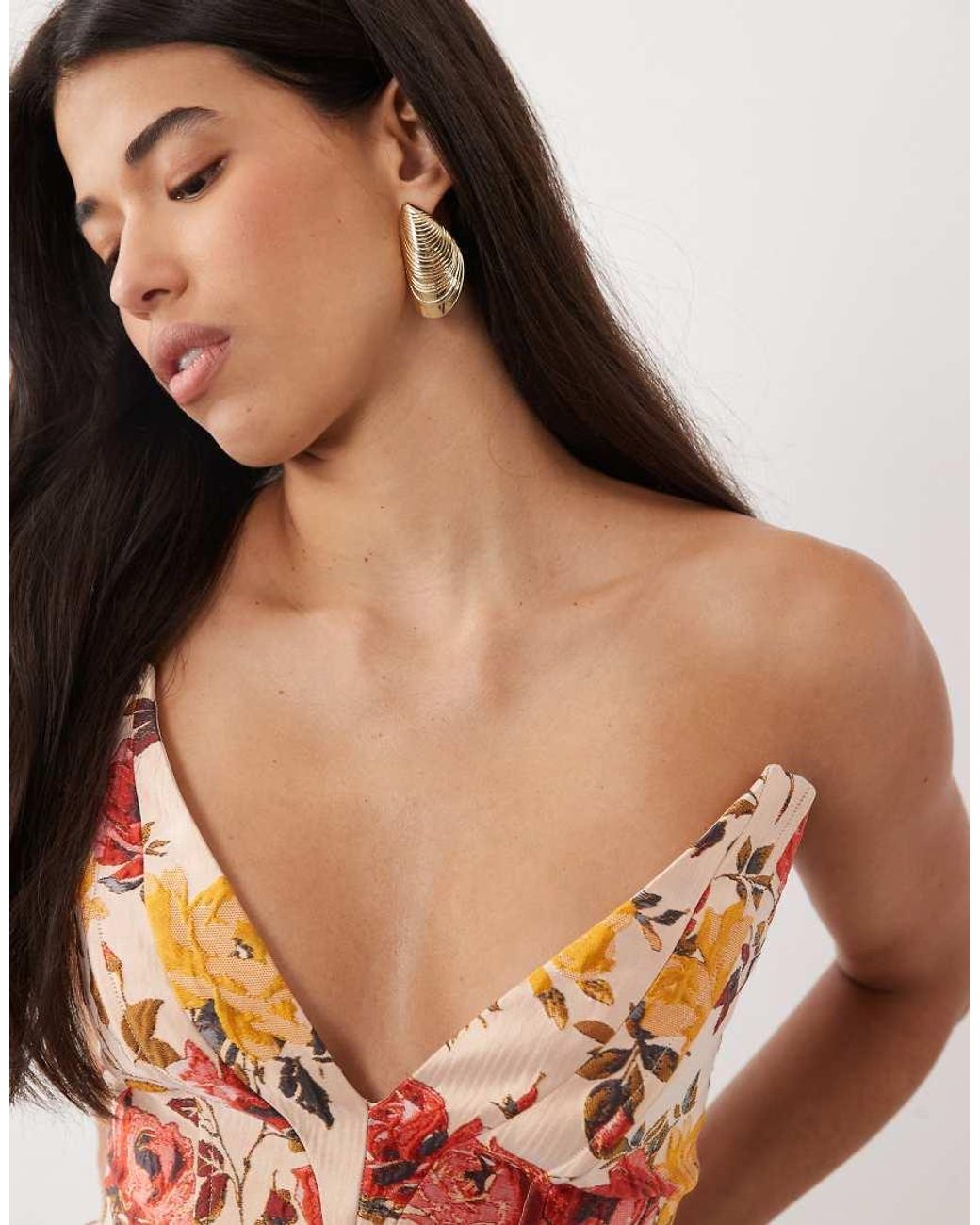 ASOS Orange Sculpted Jacquard Top