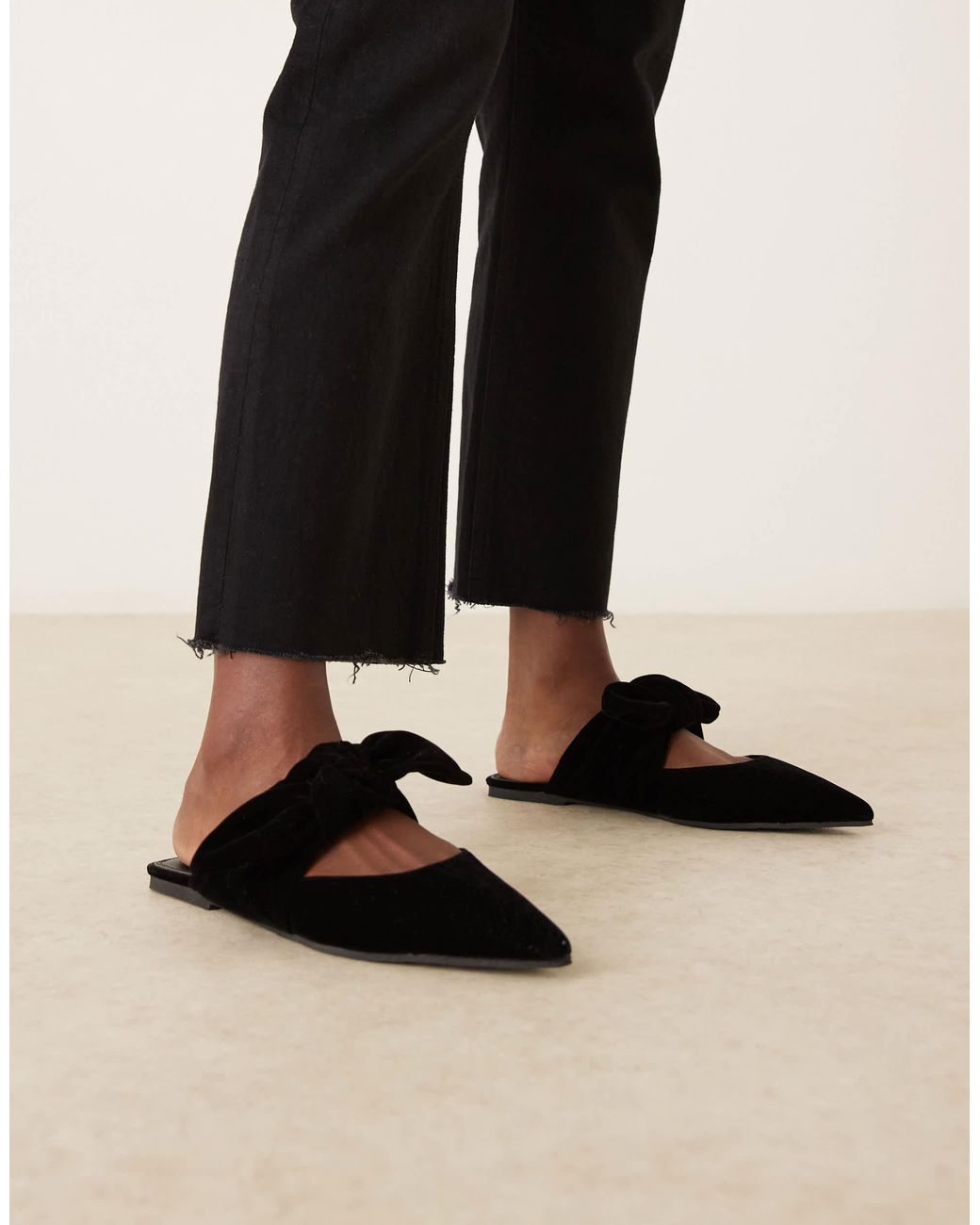 ASOS Black – lunar – samt-mules
