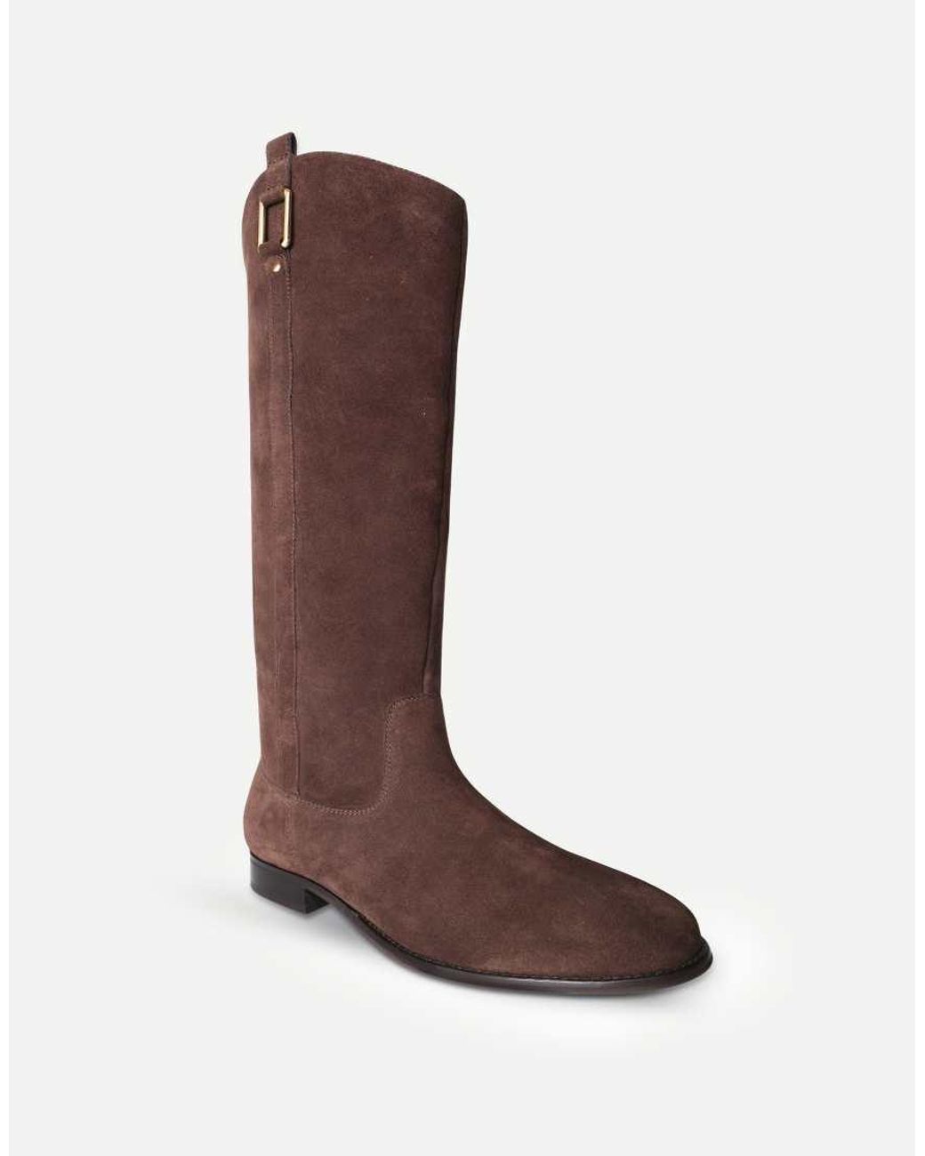 OFF THE HOOK Brown Marie Suede Knee High Riding Boots