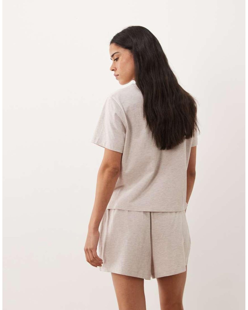 ASOS Natural Mix & Match Cotton Pajama Shorts