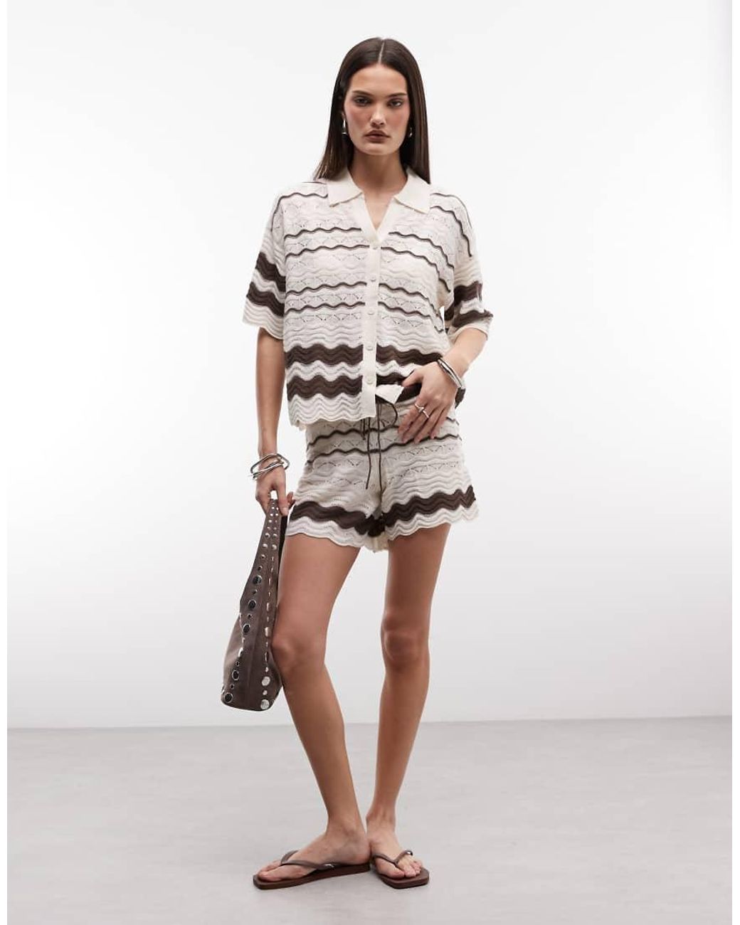 Noisy May Natural Crochet Polo Co-Ord