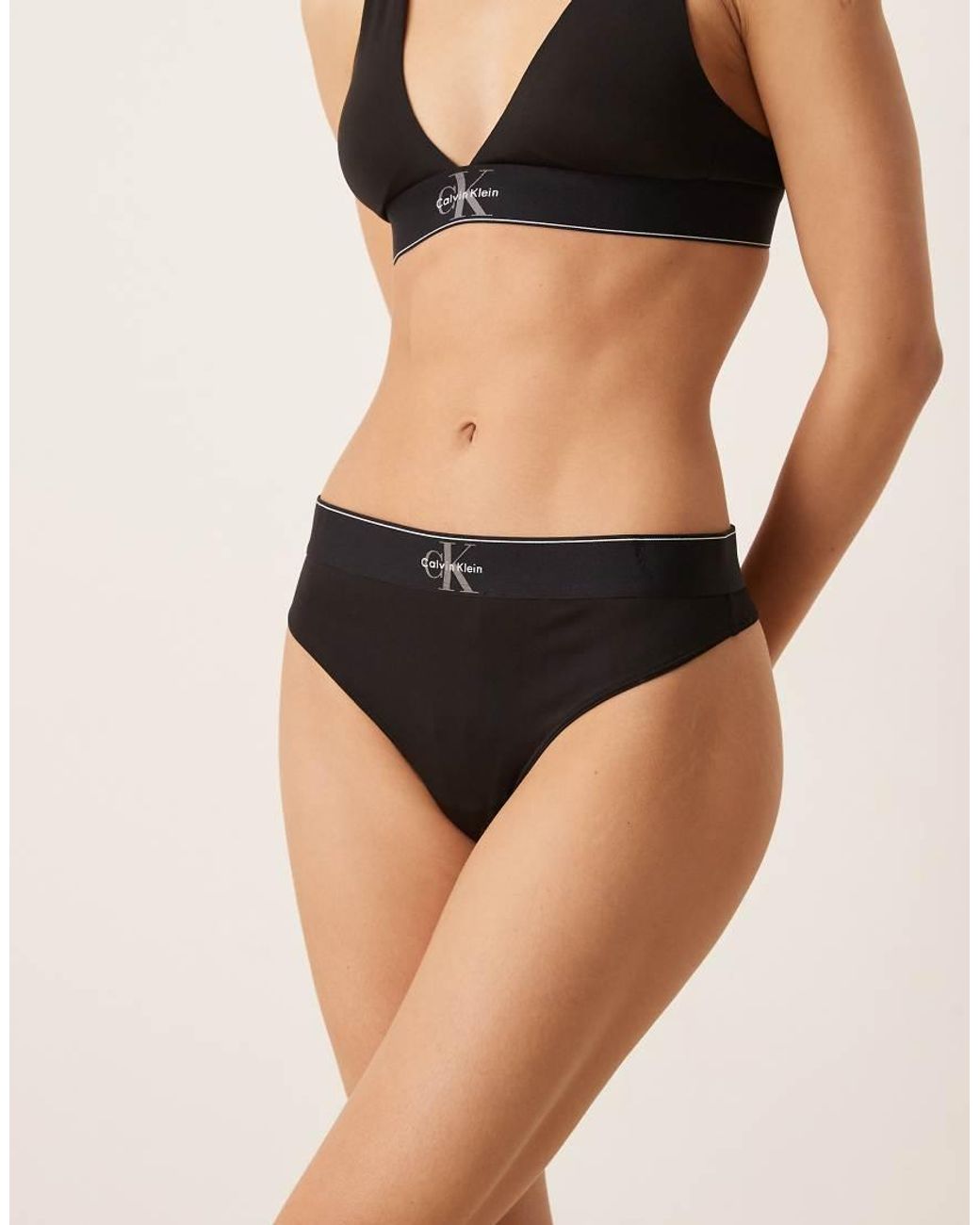 Calvin Klein Black Graphic Logo Thong