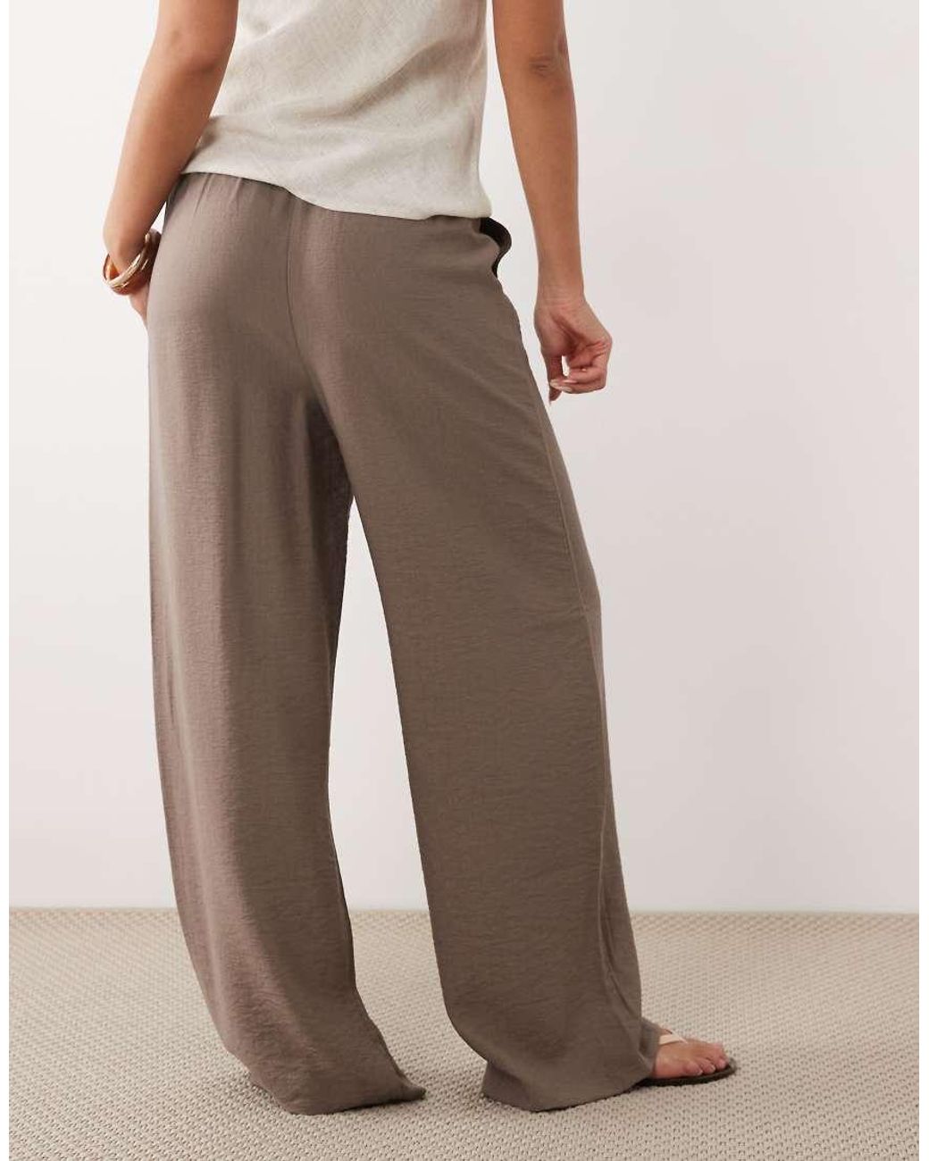 New Look Natural Wide Leg Woven Trousers