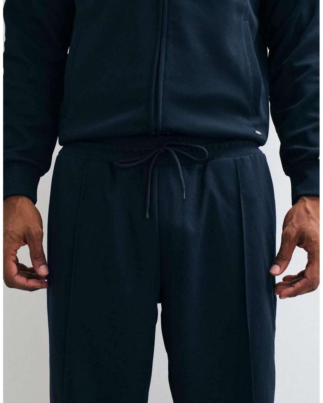 Jack & Jones Blue Loose Track Pants With Seam Detail for men