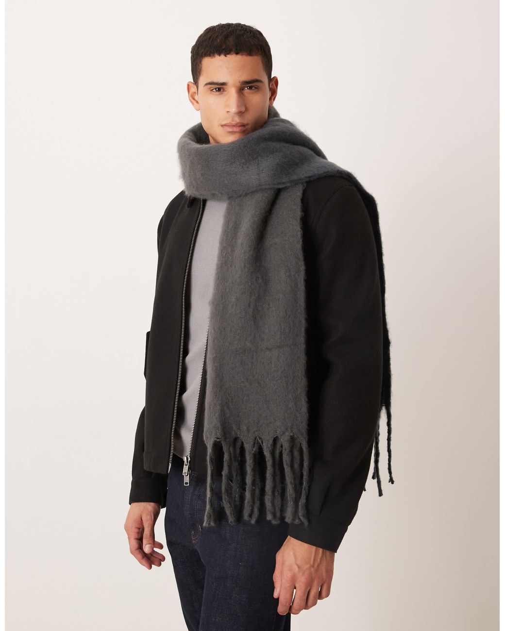 ASOS – gewebter schal in Gray für Herren