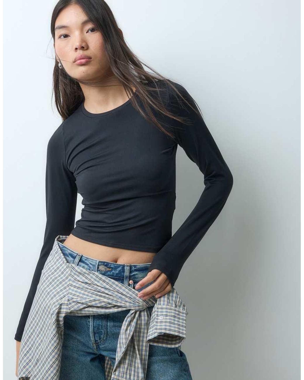 Hollister Blue Seamless Long Sleeve Top