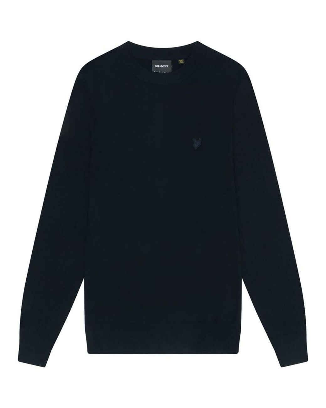 Lyle & Scott Blue Lambswool Crew Neck Jumper for men