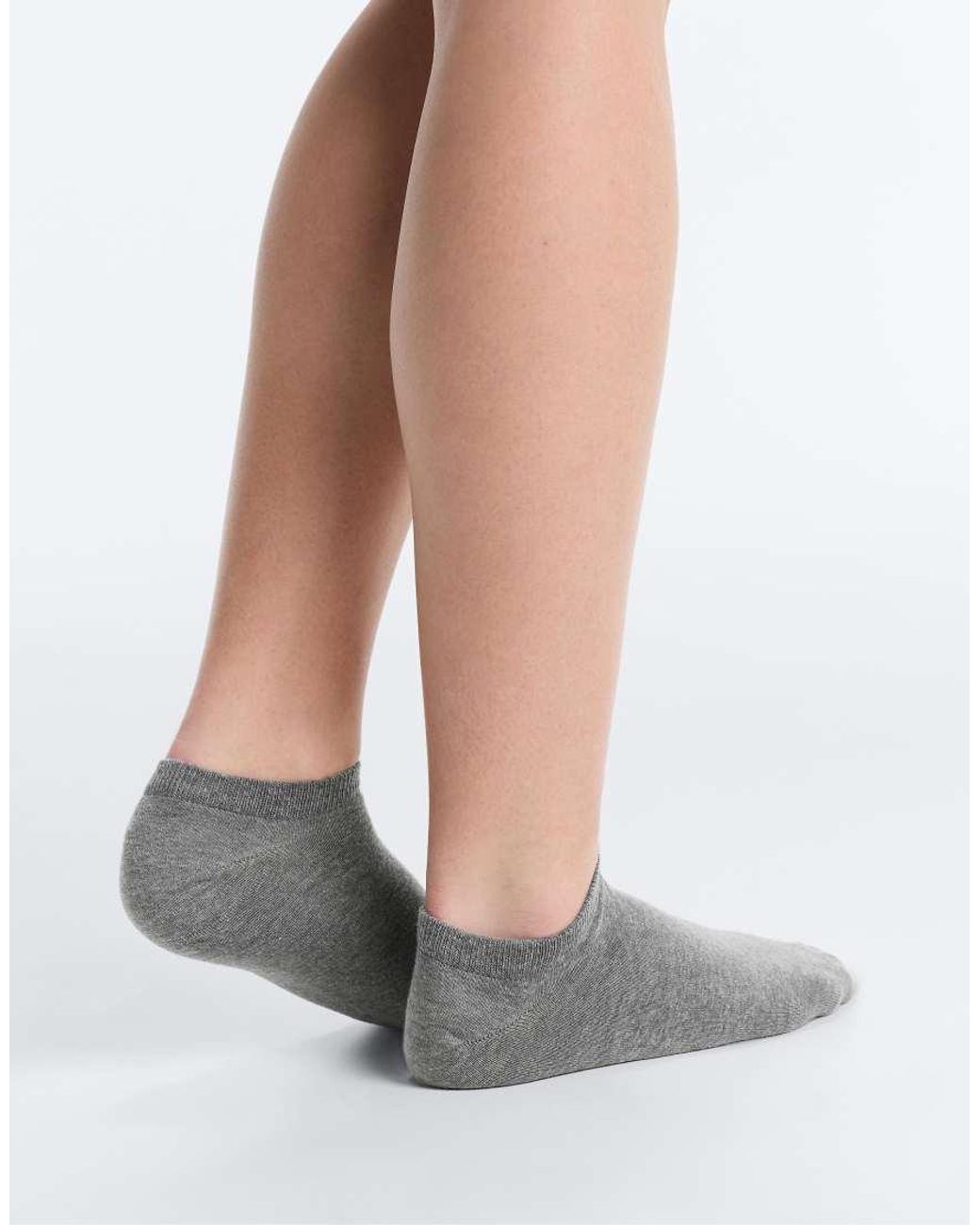 Oysho Gray 5 Pairs Of Cotton Sneaker Socks