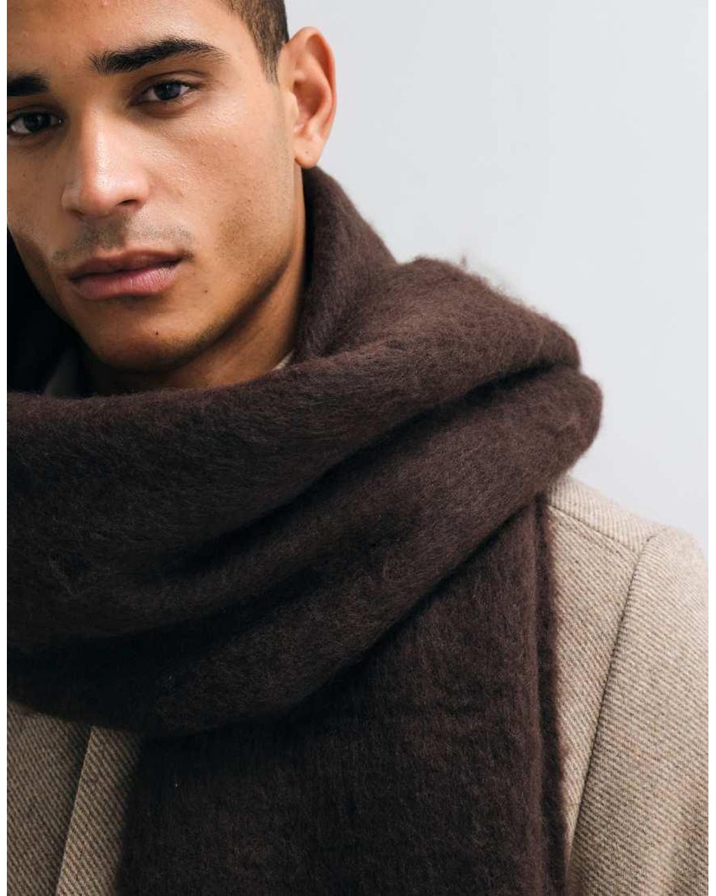 Jack & Jones Brown Chunky Wool Look Scarf for men