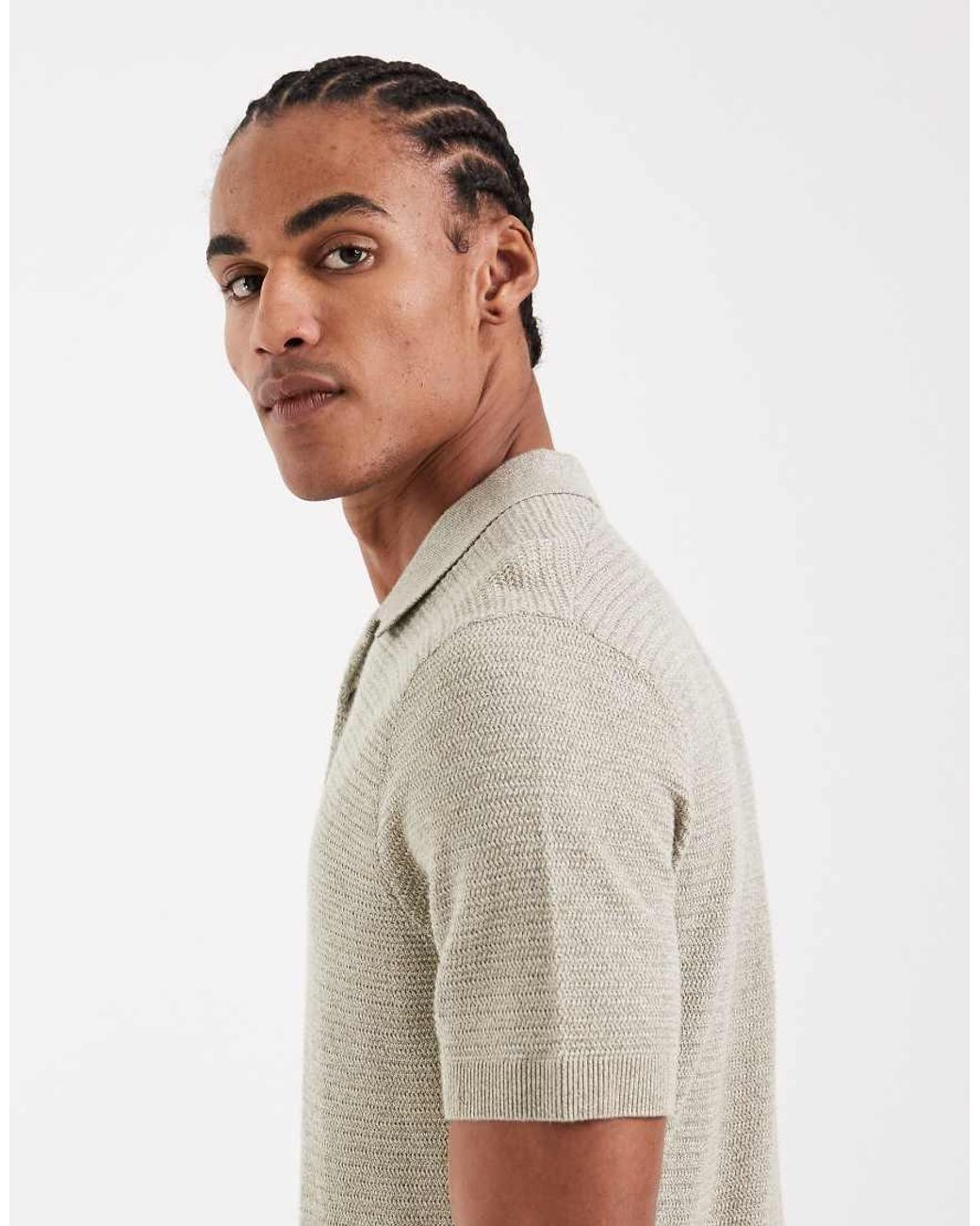 Jack & Jones Gray Premium Knitted Polo for men