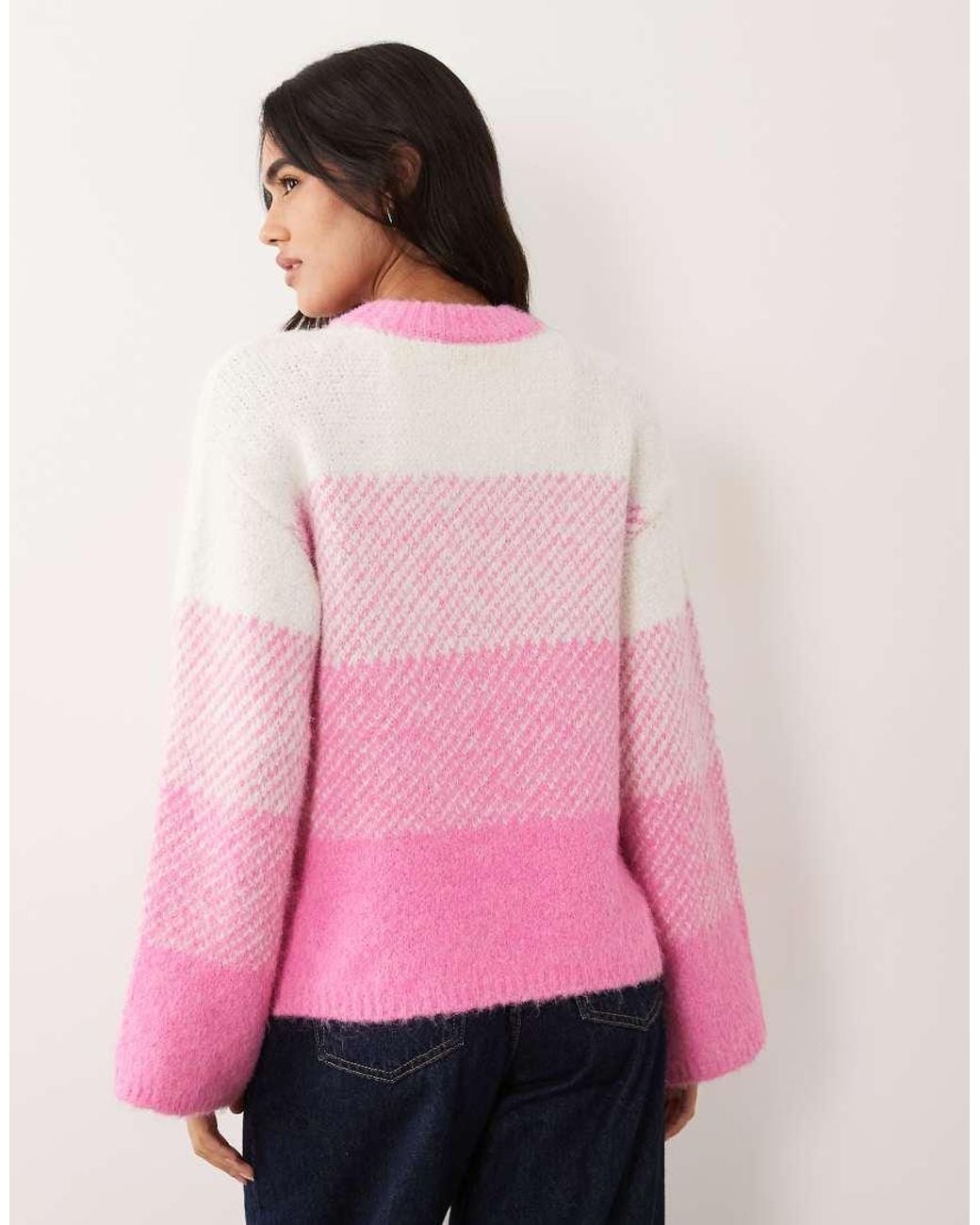 Pieces Pink Cunky Knit Oversized Jumper
