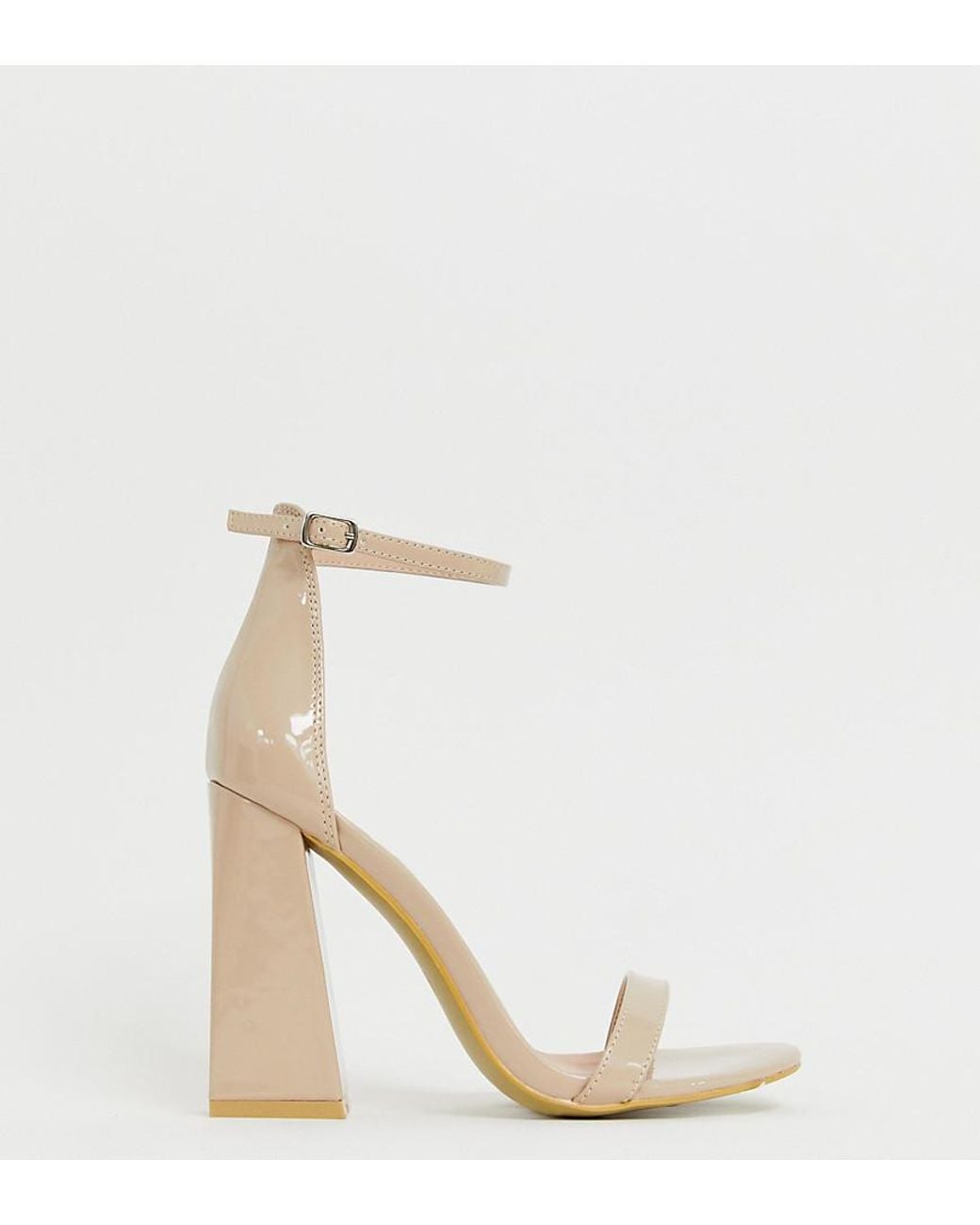 PrettyLittleThing Leather Nude Patent 