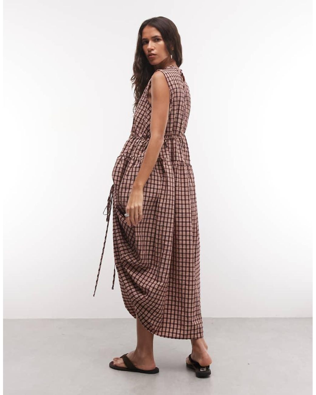 Collusion Brown Channel Detail Maxi Dress