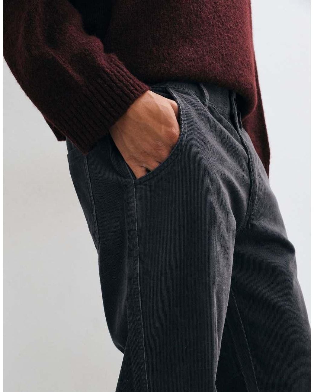 Only & Sons Black Edge Straight Fit Cord Trouser for men