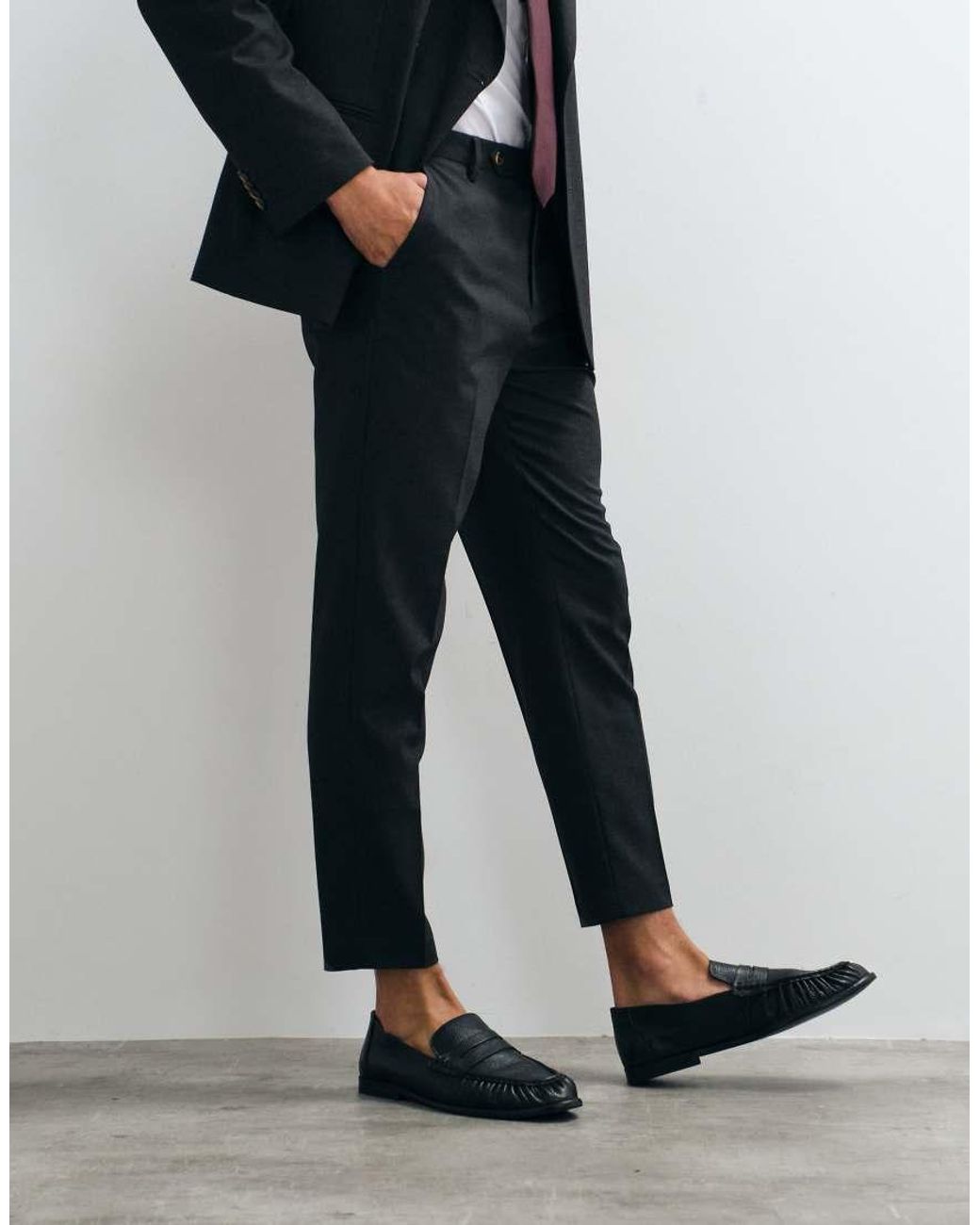 ASOS Black Tapered Suit Trousers for men