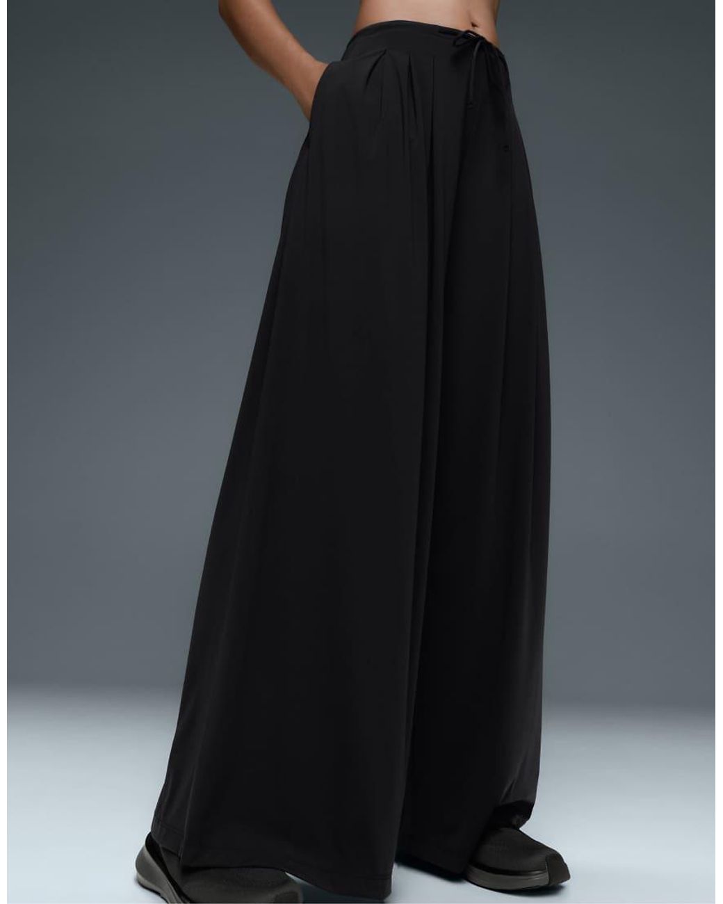 Oysho Gray Light Touch Pleated Wide-Leg Trousers