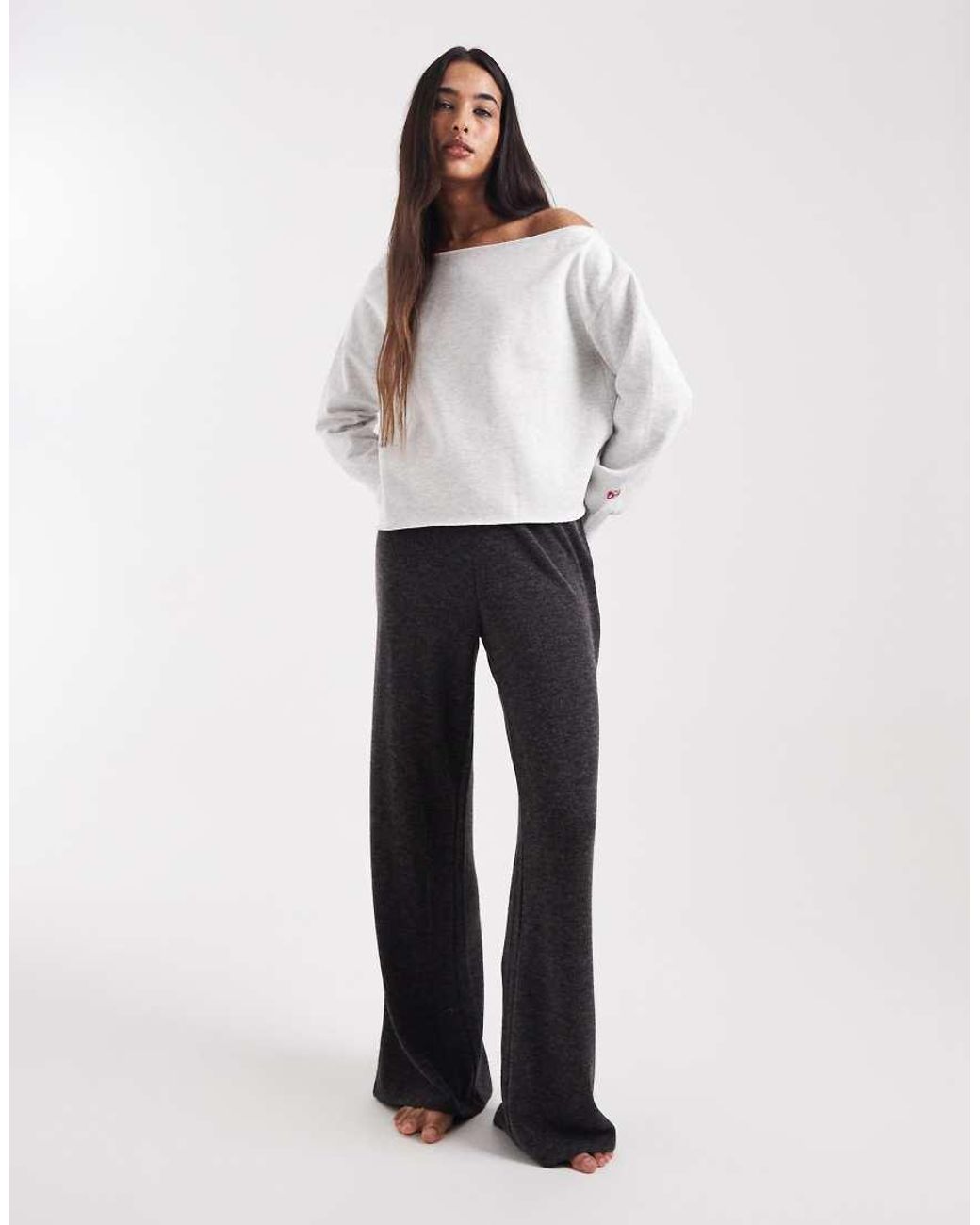 Cotton On White Off The Shoulder Fleece Jumper