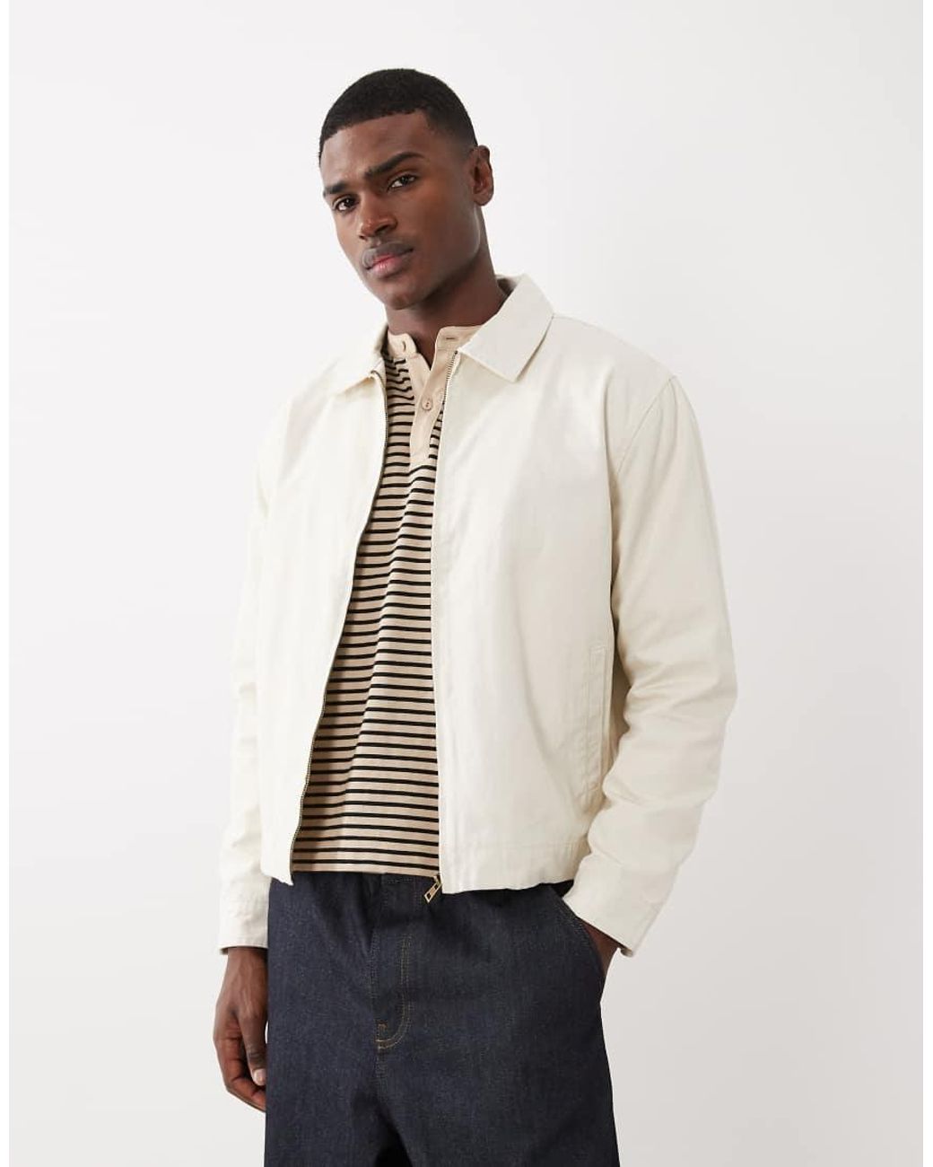 Cotton On White Harrington Jacket for men