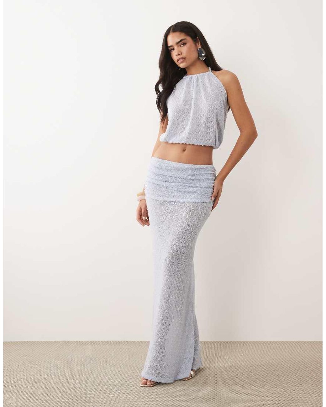 Noughts & Kisses Gray Knit Halterneck Top