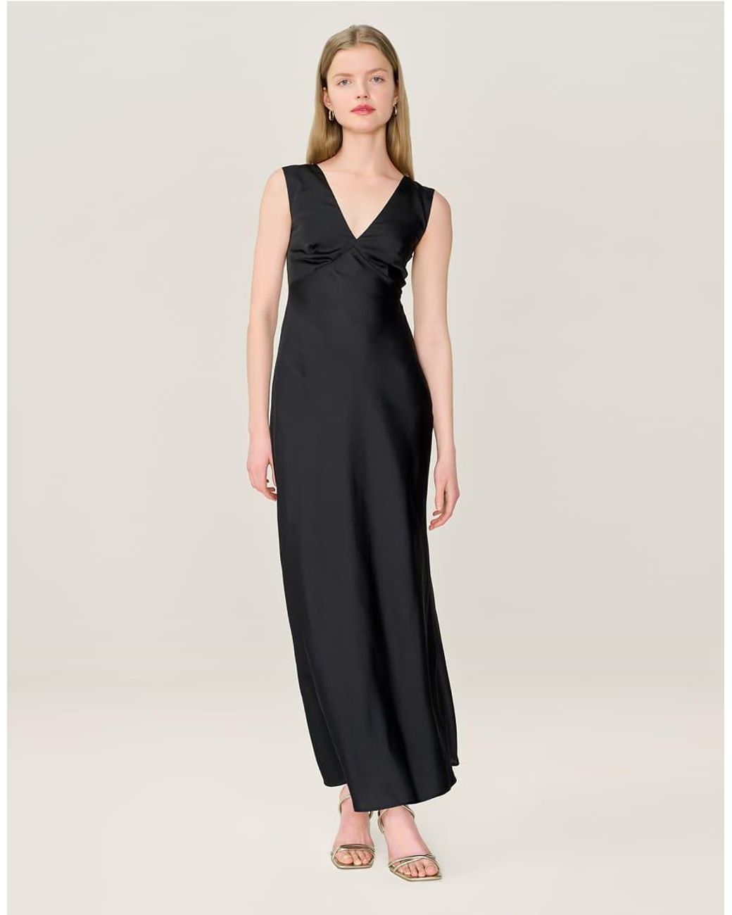 OMNES White Dresses Nova Satin Maxi Dress With Open Back