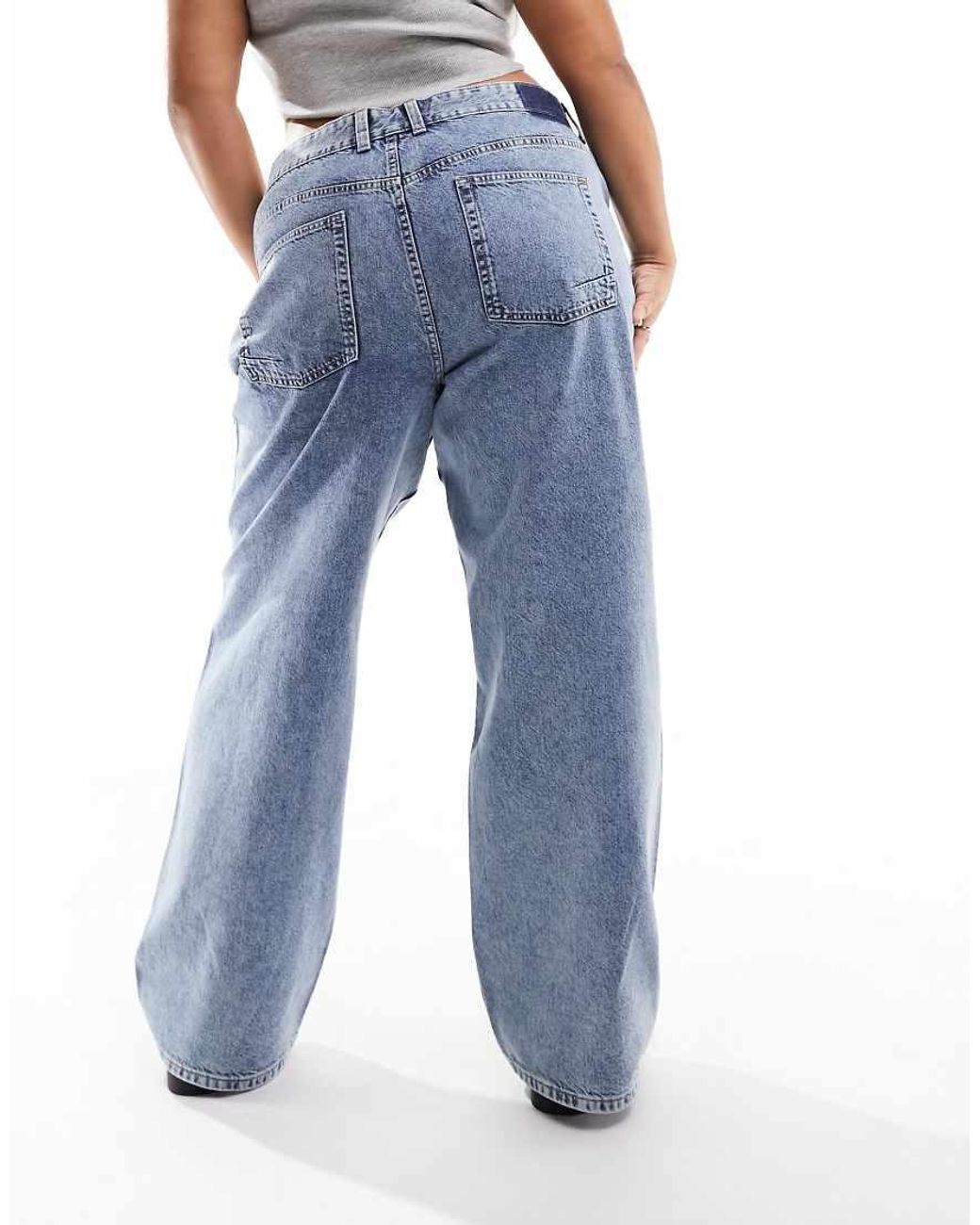 Vaqueros De Talle Bajo Y Corte Holgado De Asos Design Curve ASOS de color Blue