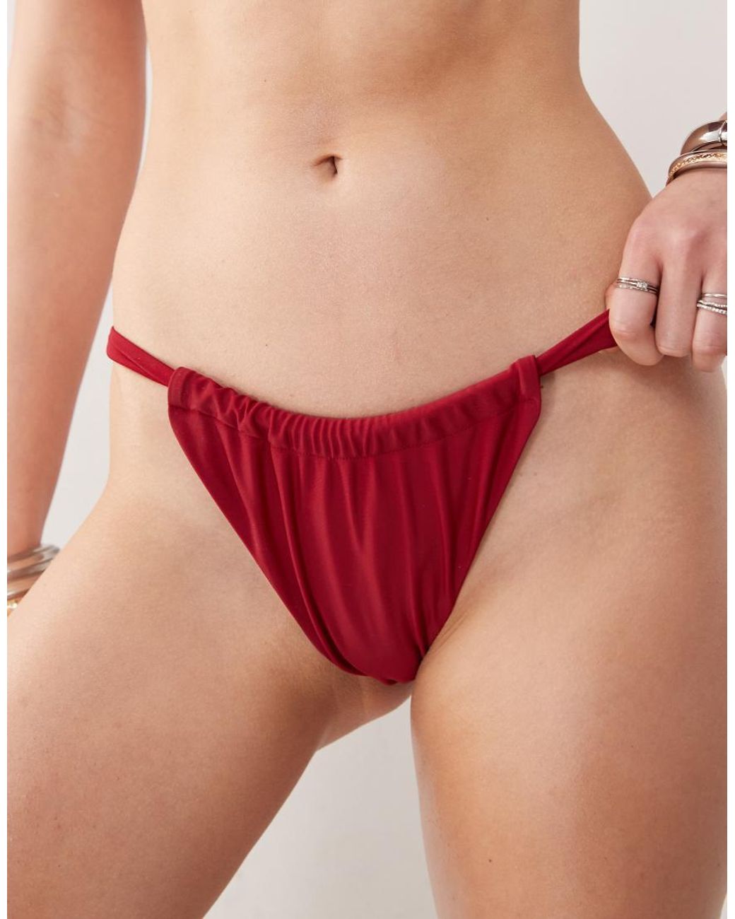 Collusion Orange Ruched Side Bikini Bottom Co Ord