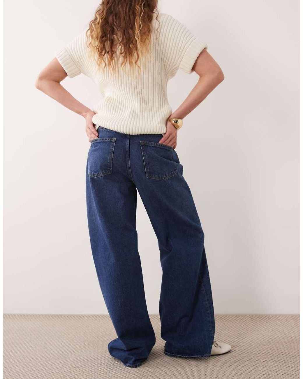 GOOD AMERICAN Blue Vintage Low Slung Waist baggy Jean