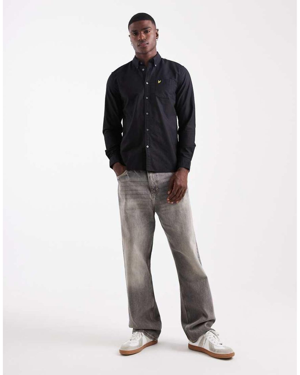 Lyle & Scott Blue Plain Oxford Shirt for men