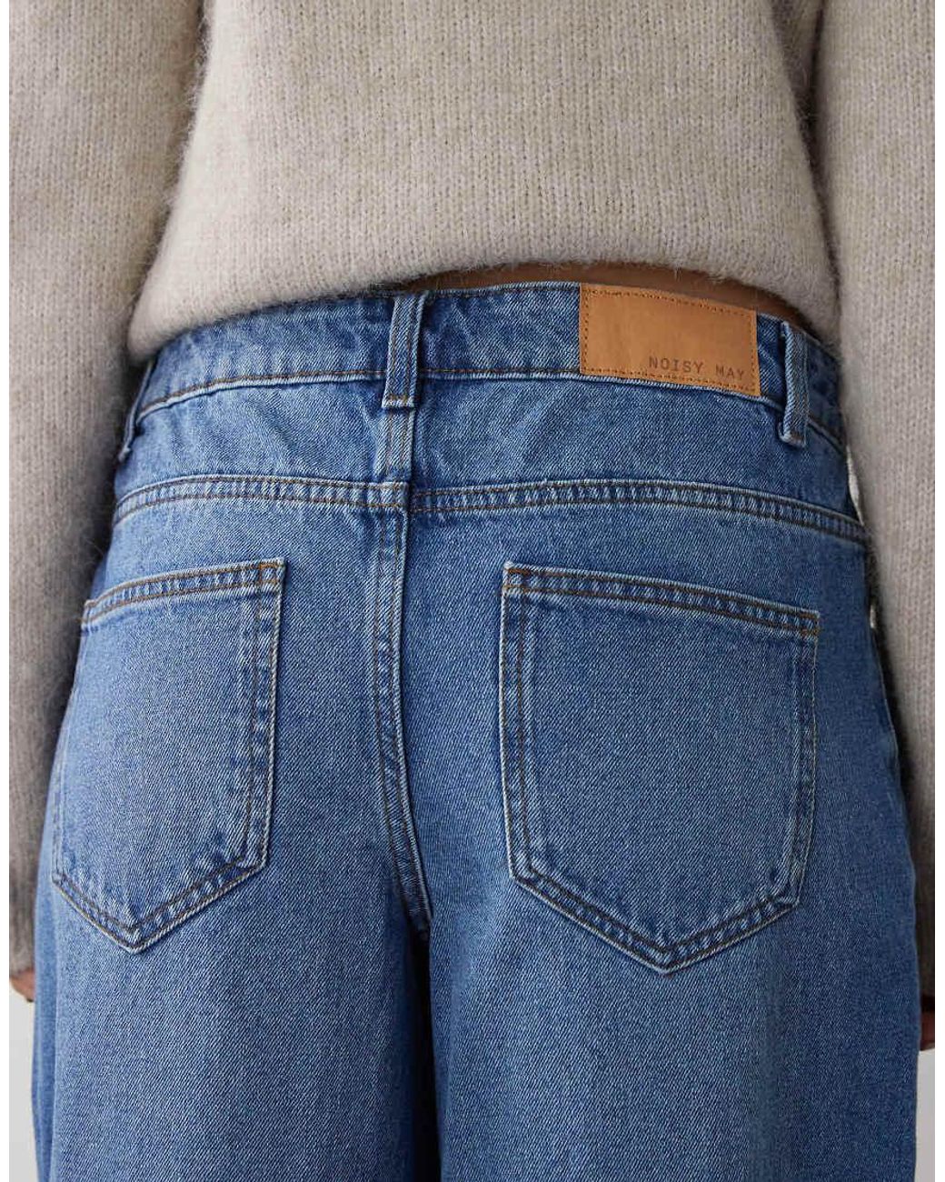 Noisy May Blue Andy Low Rise Wide Leg Jeans