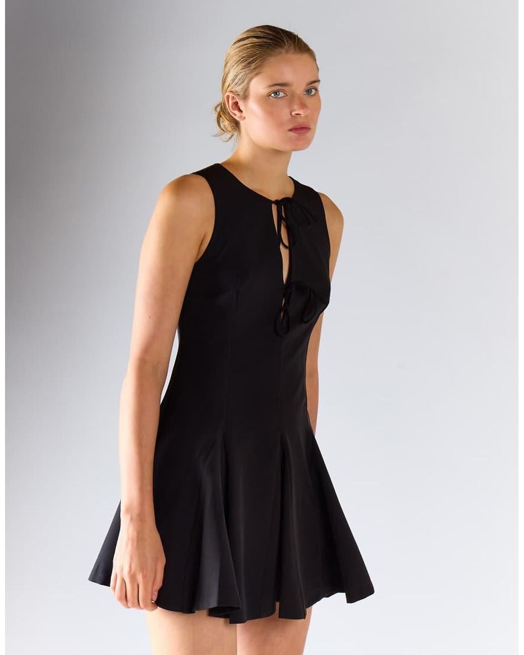 Glamorous Black Tie Front Dress