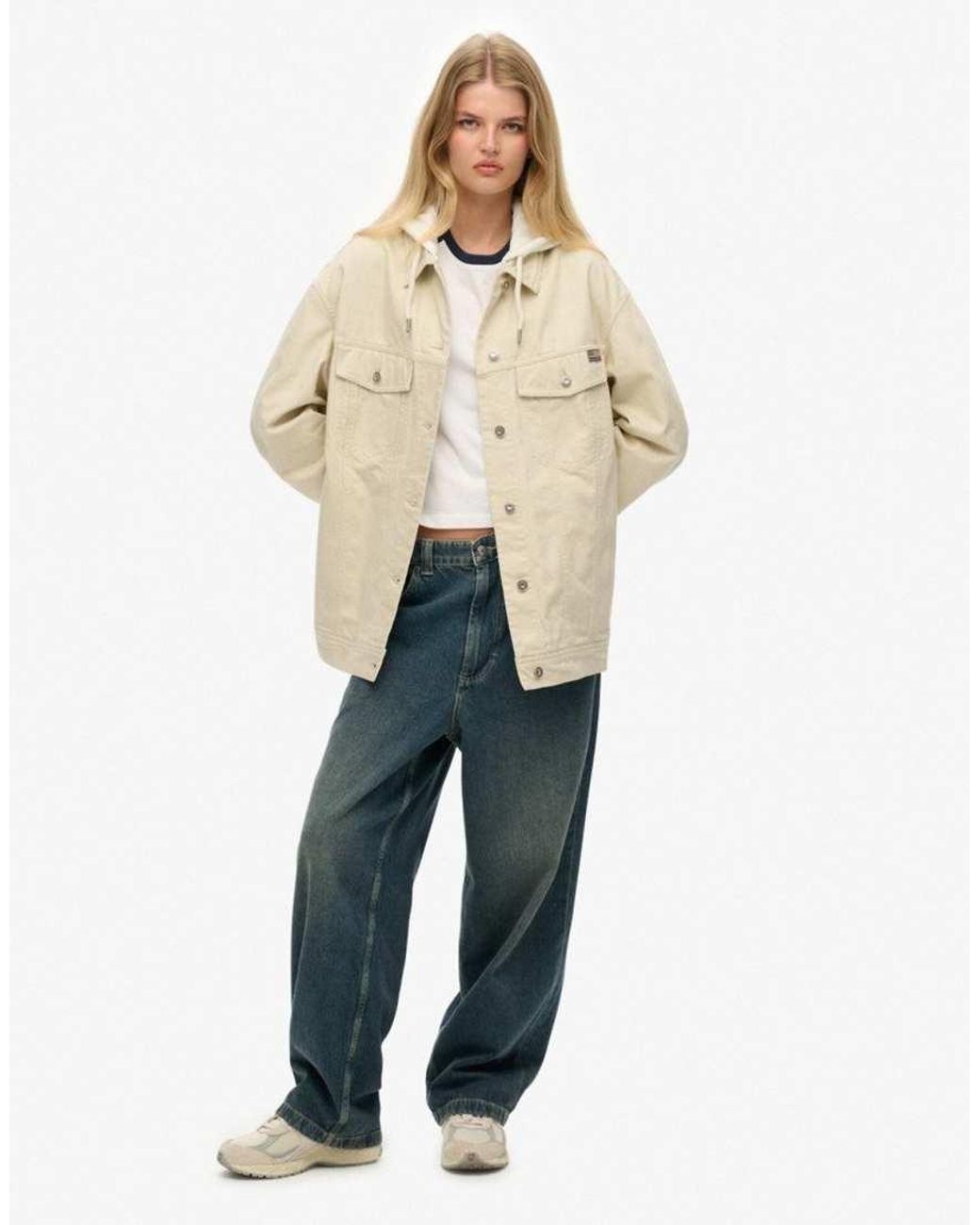 Superdry Natural Relaxed Hooded Trucker Jacket