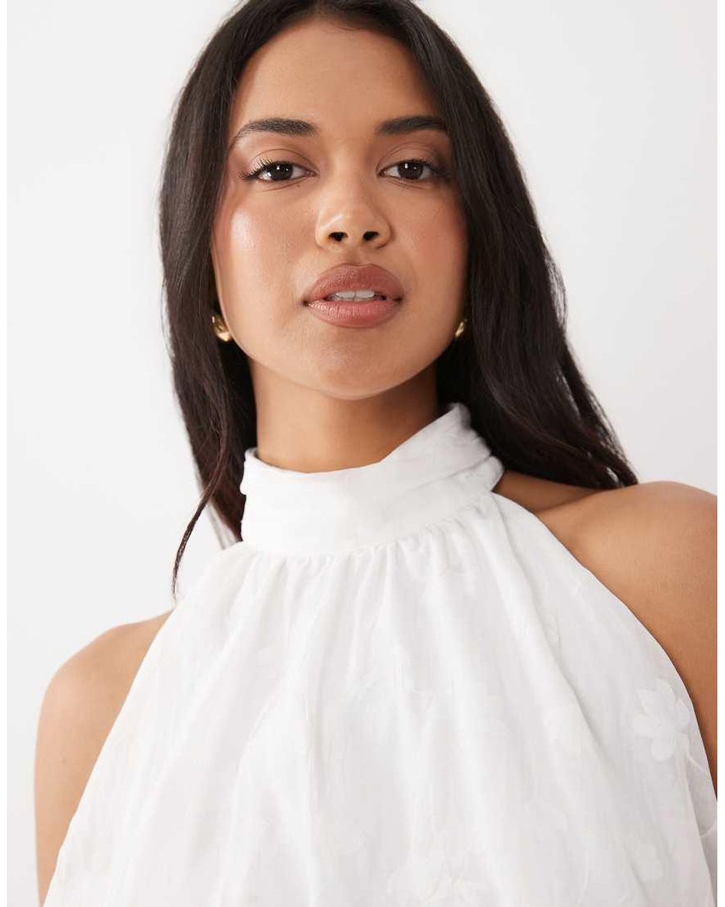 Gina Tricot Natural Co-ord Halterneck Sleeveless Top