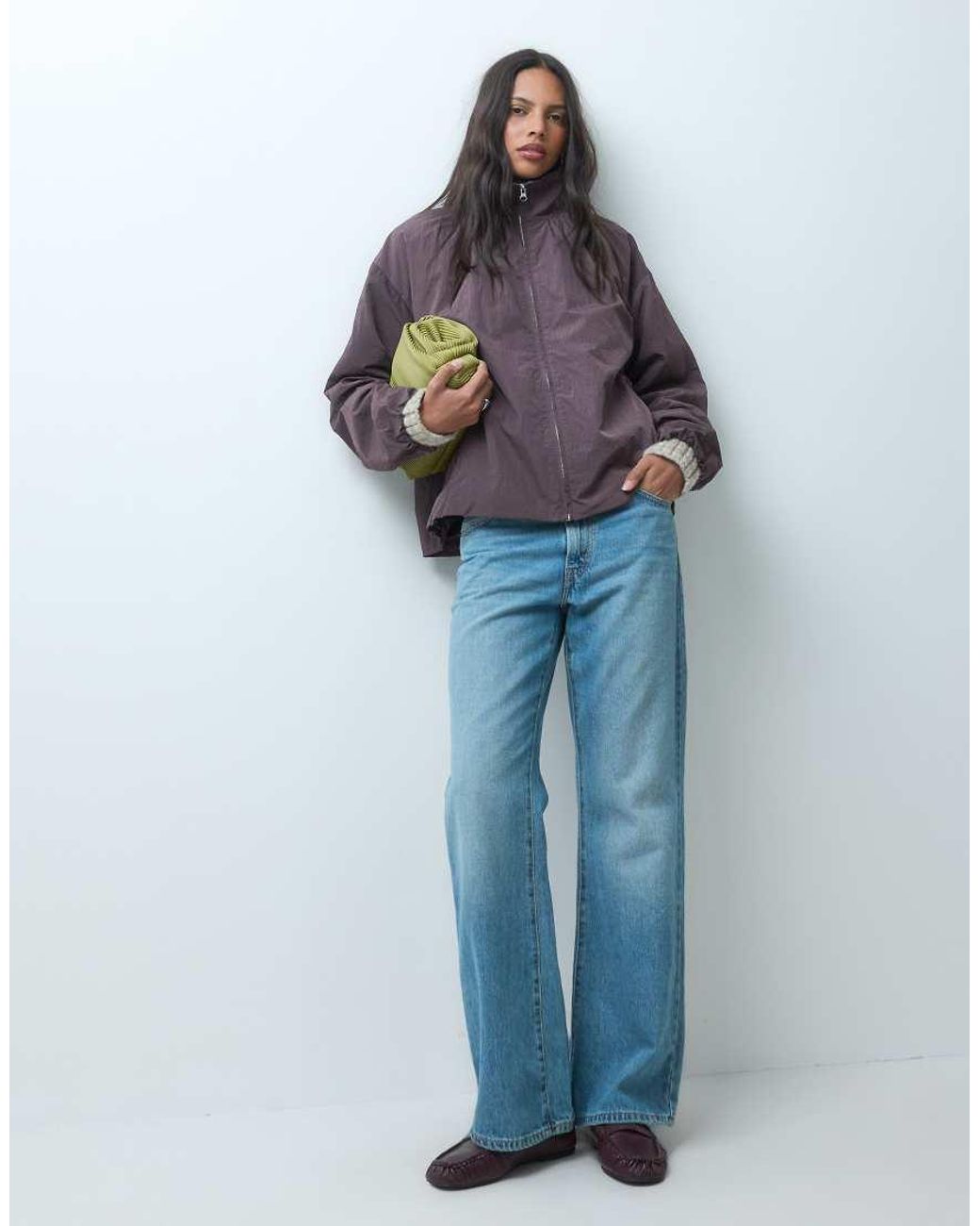 ASOS Purple Oversized Bubble Hem Track Jacket
