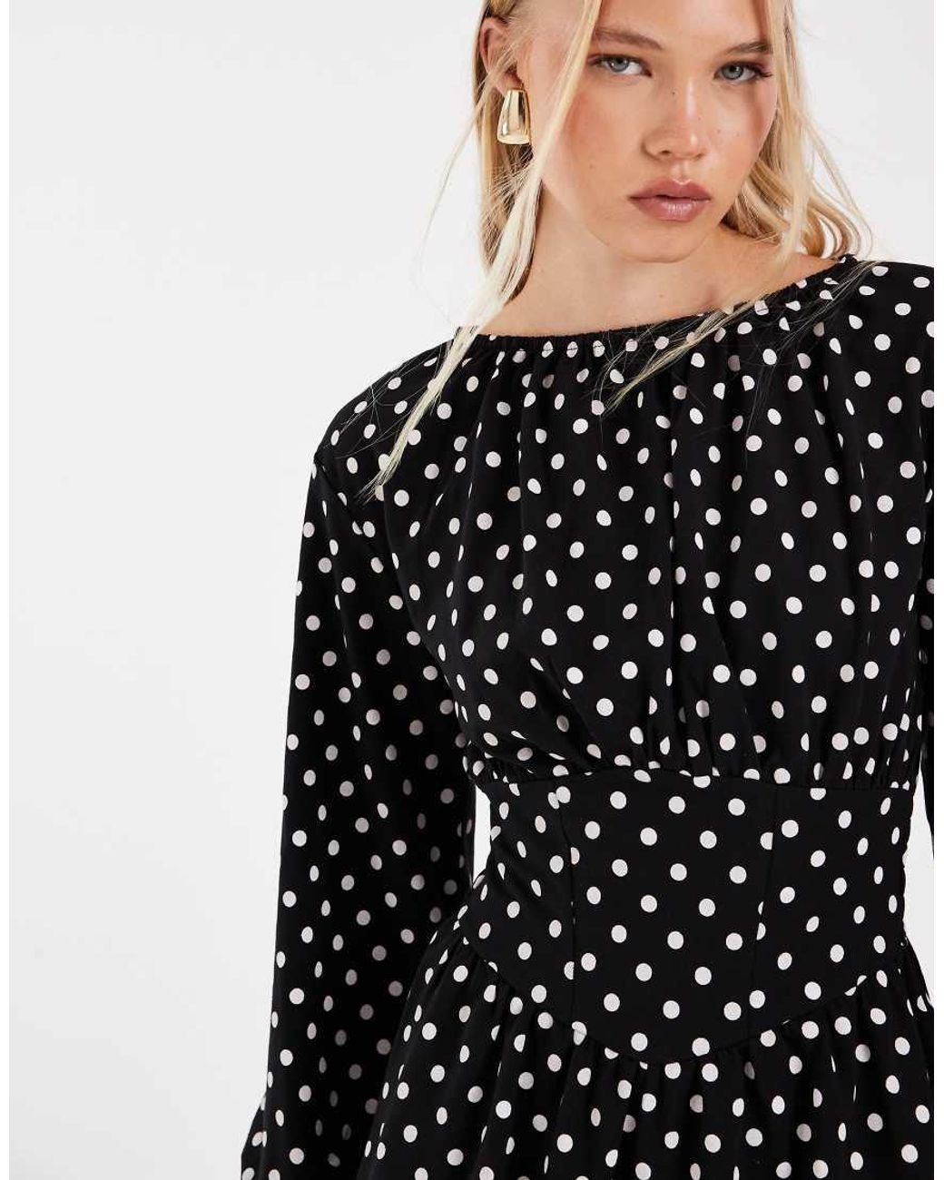 ASOS Black Polka Dot Cinched Waist Playsuit