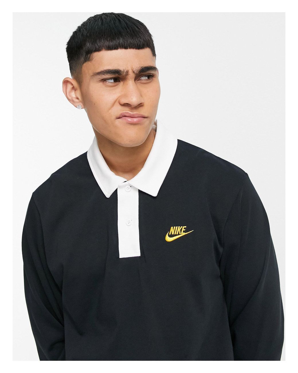 black nike collar shirt