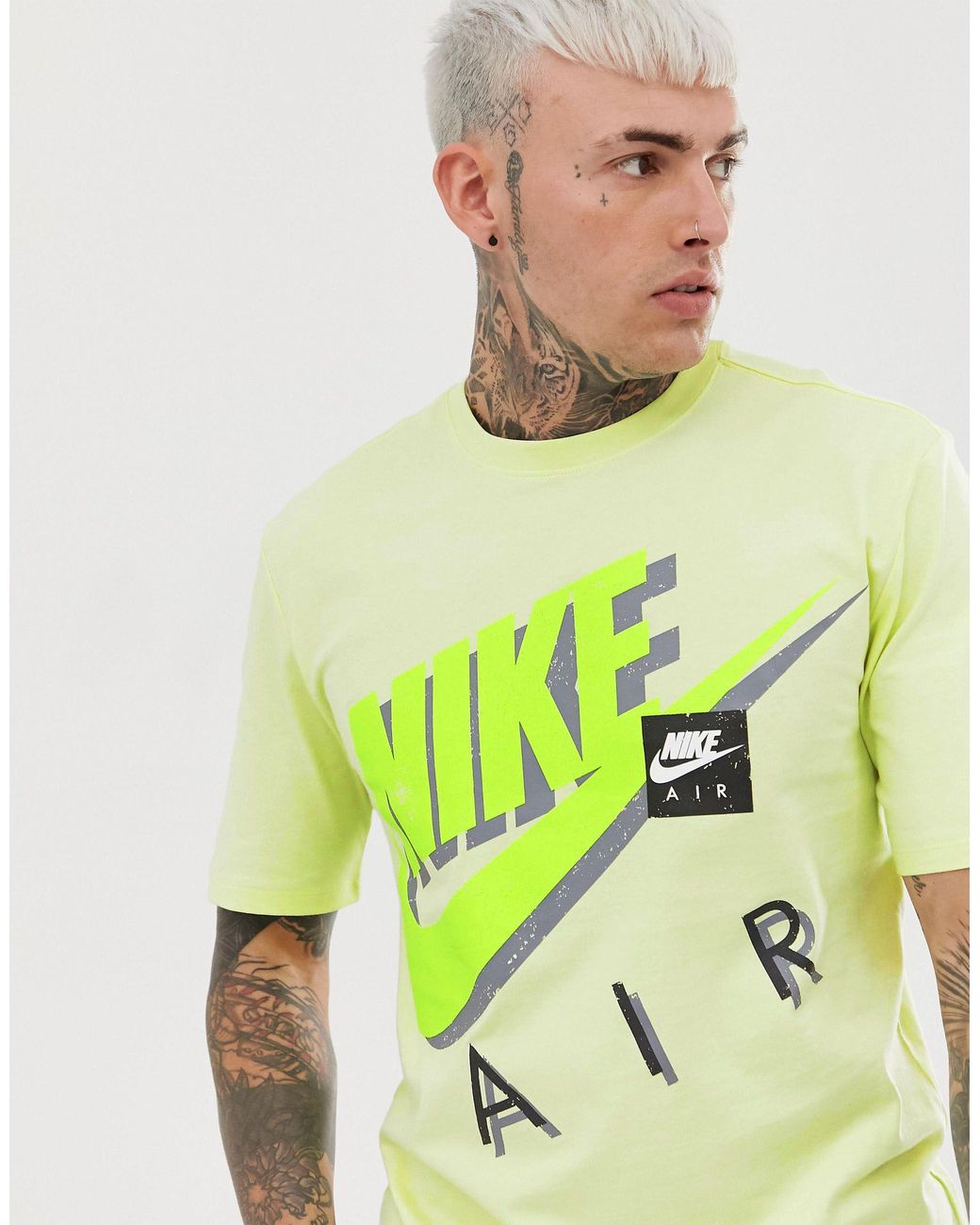 T-shirt avec logo fluo oversize Nike pour homme en coloris Vert | Lyst