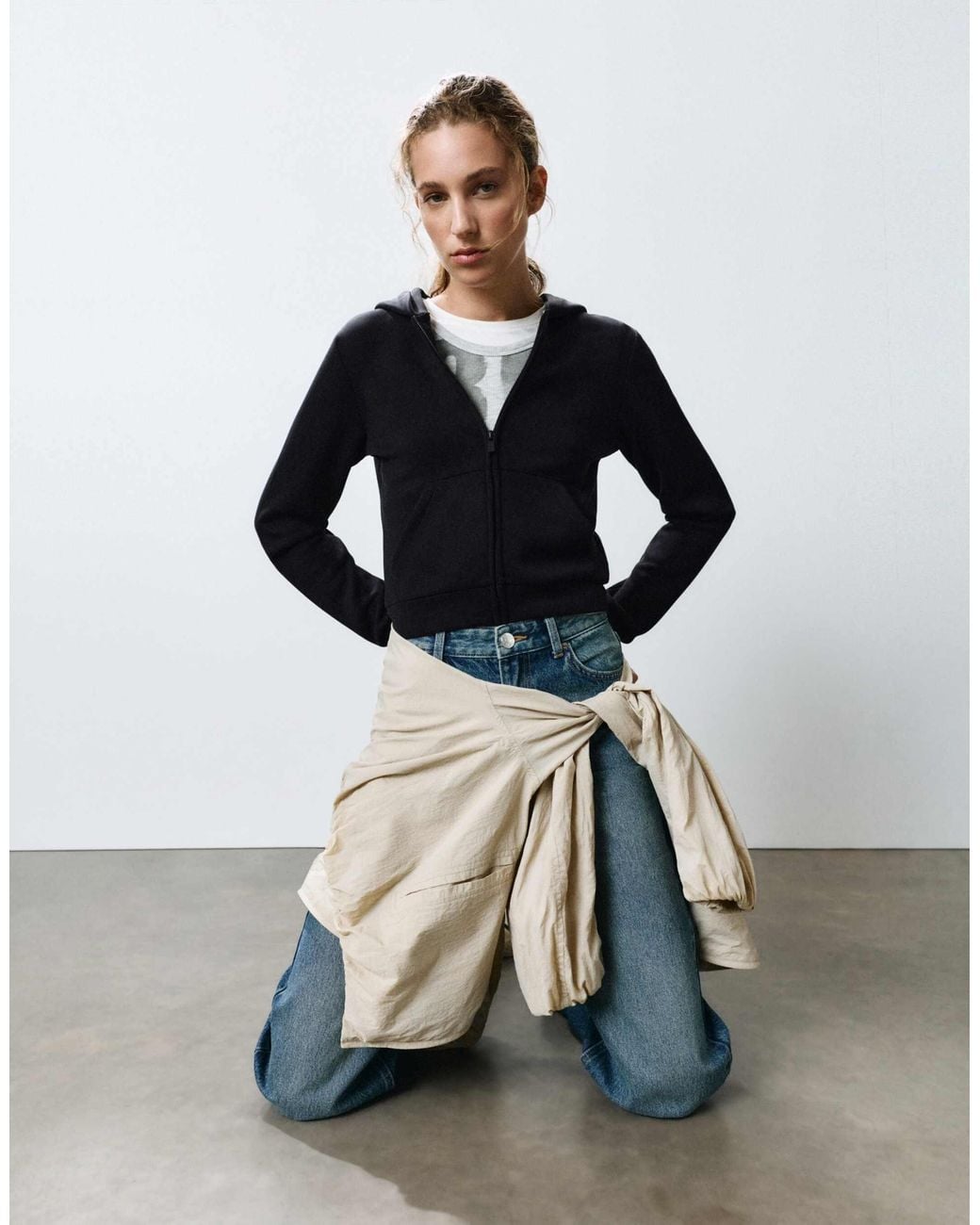 Sweat à capuche zippé Pull&Bear en coloris Blue