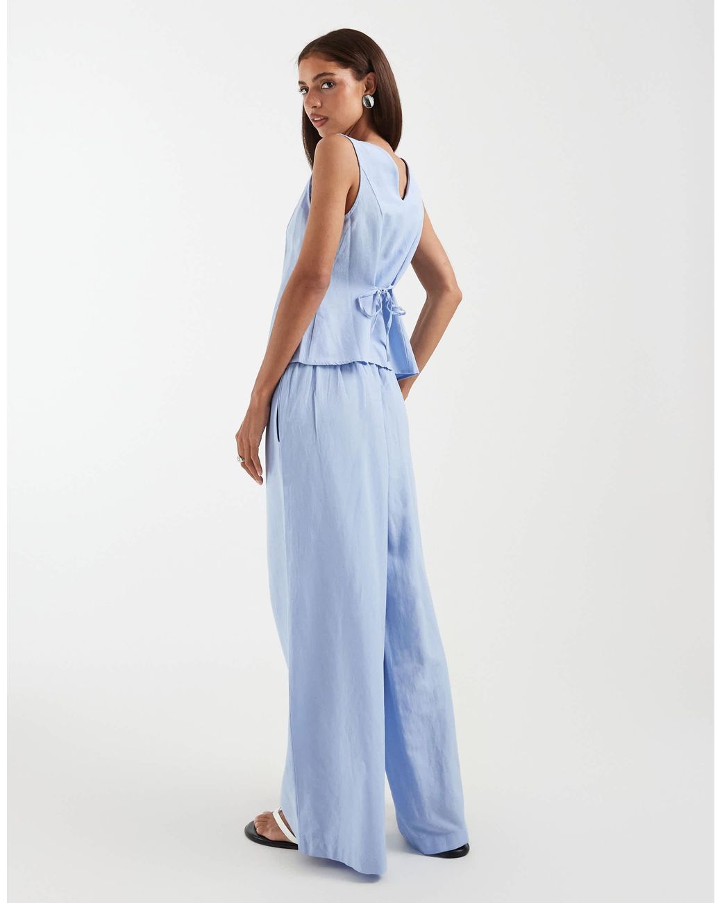 Pantalon d'ensemble ample et texturé - clair Aware en coloris Blue