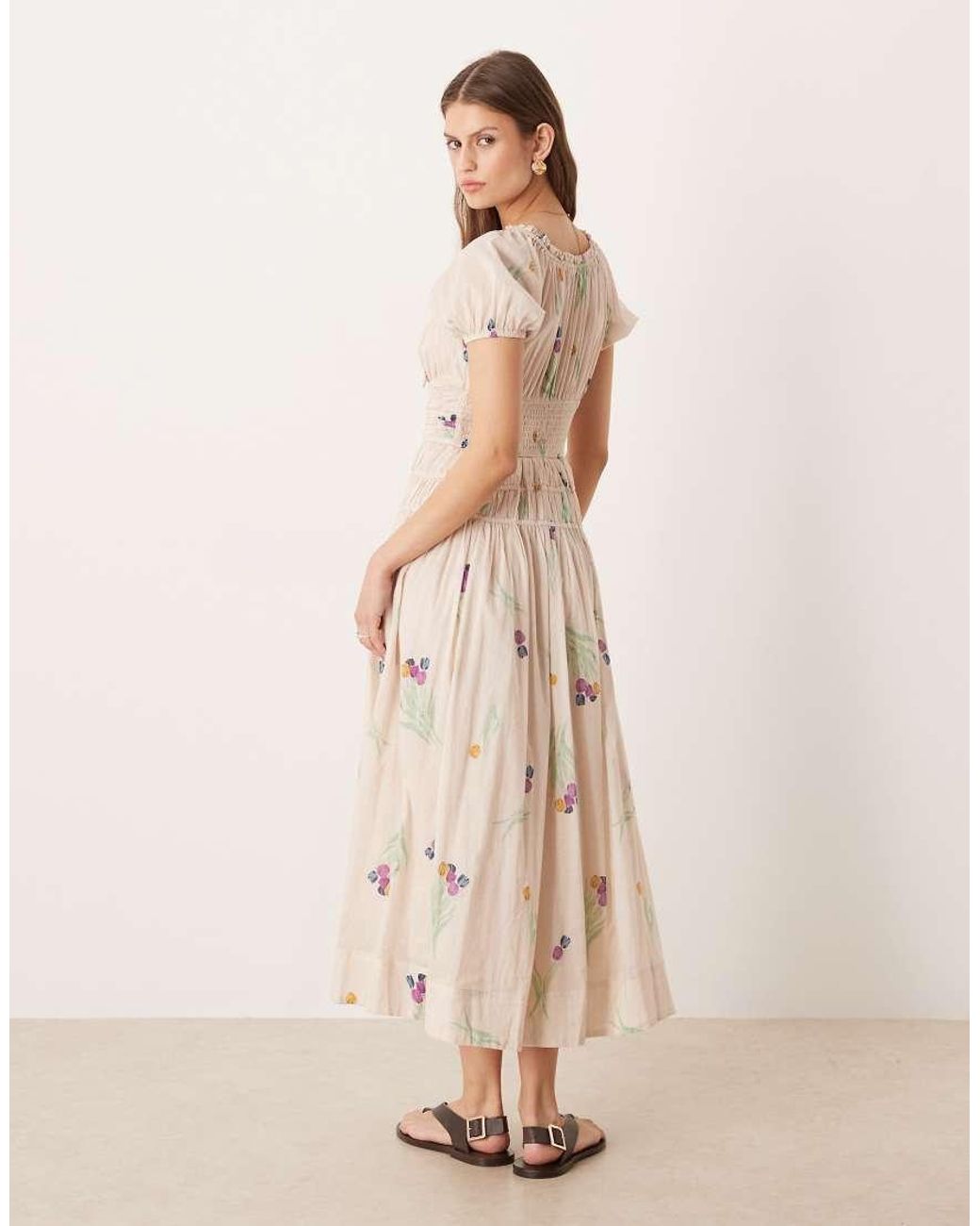 Free People Natural Coplete Me Button Down Midi Dress