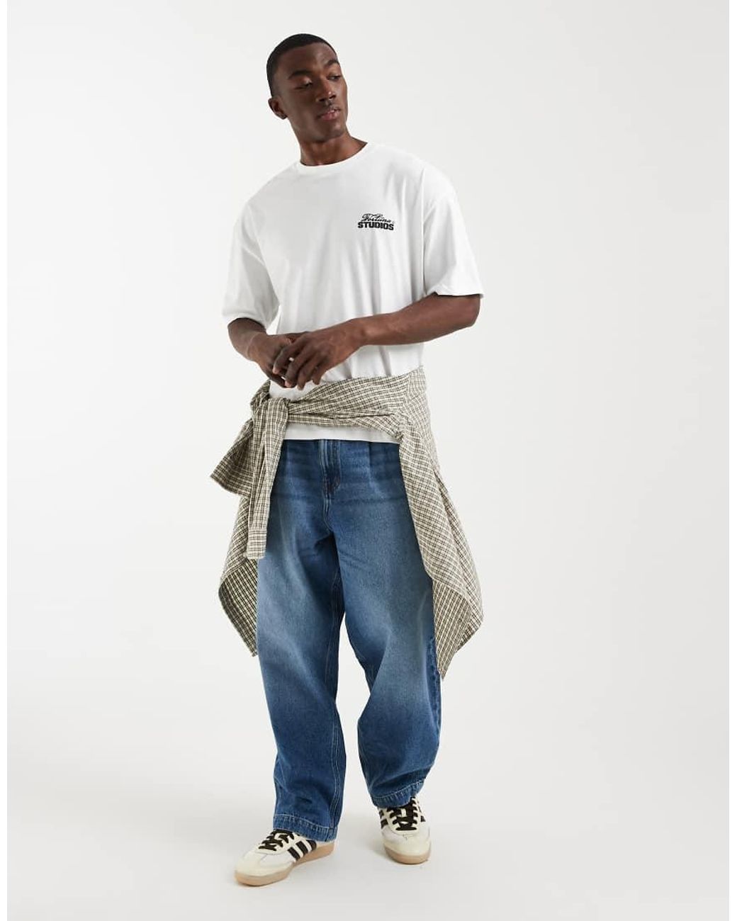 ASOS White Boxy Oversized T-shirt With Spade Print Graphic for men